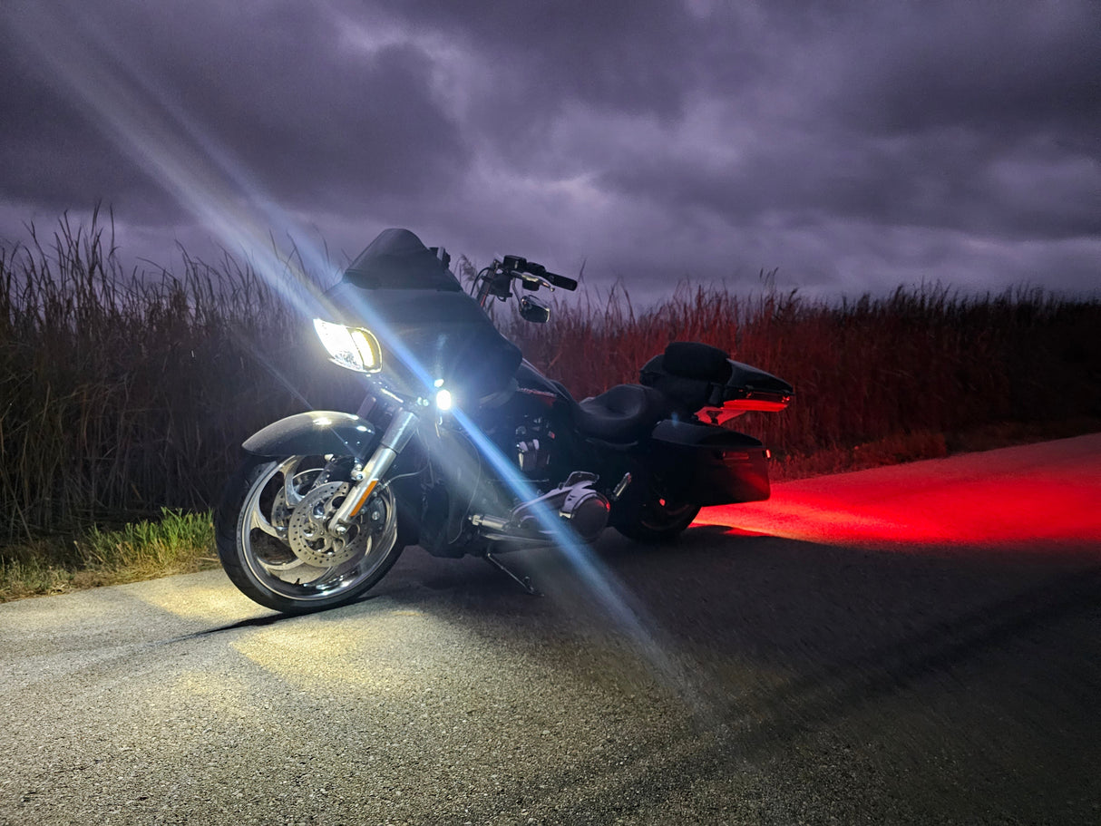 Eagle Lights LED Projection Headlight for Harley-Davidson® 2015 or Newer Road Glide with HALOS Vent Insert Light Combo Kit