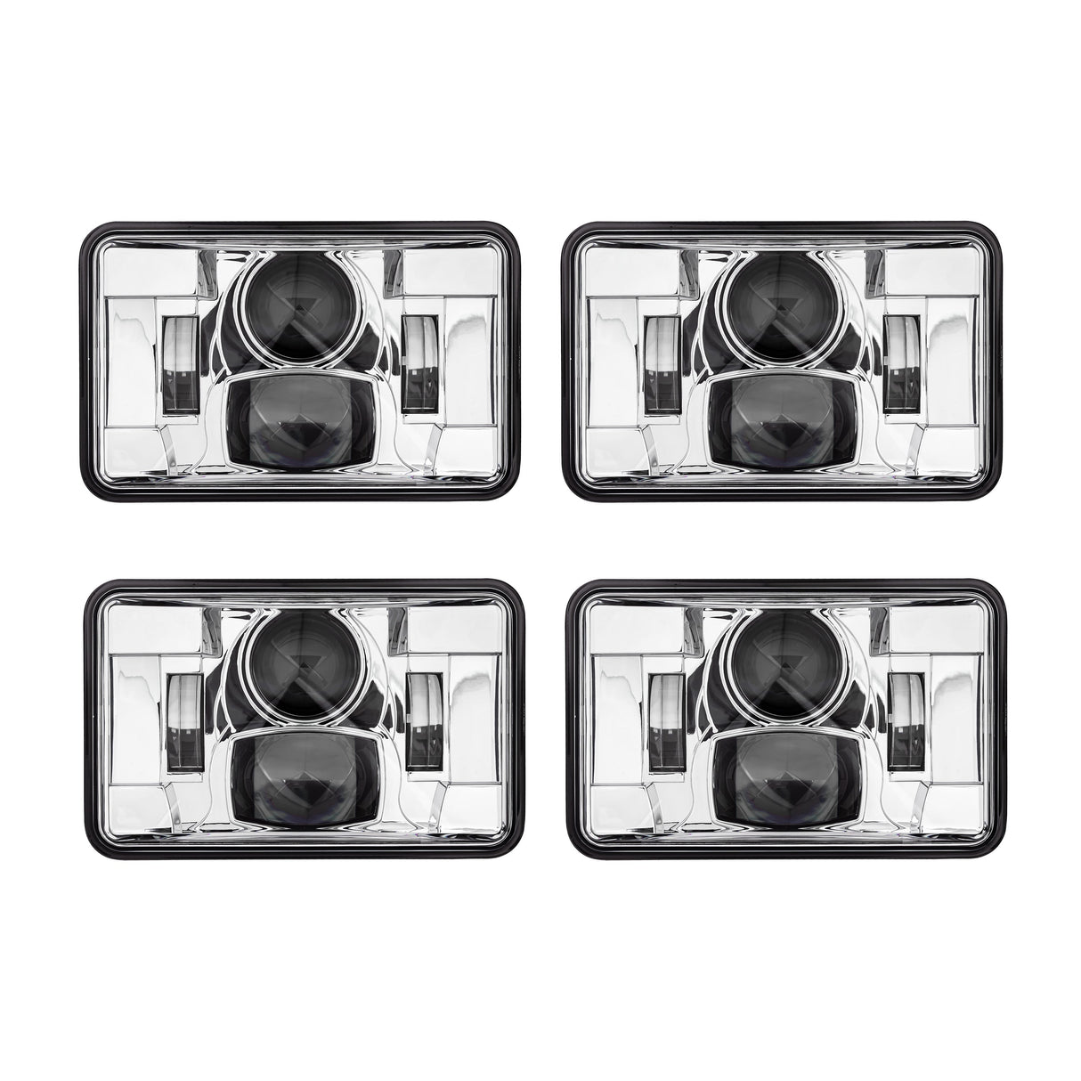 Eagle Lights Chrome 4 x 6 Chrome LED Headlights - Four Pack (Two High Beam / Two Low Beam)