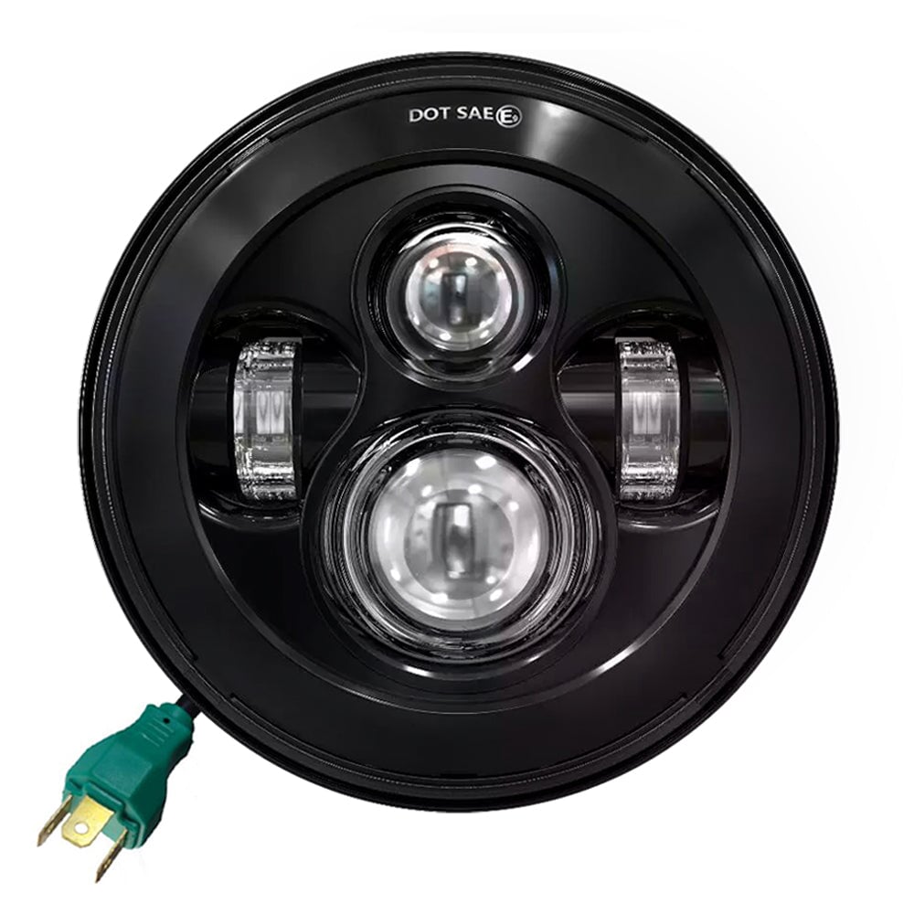 Eagle Lights 7" LED Headlight for Harley-Davidson® and Indian® Motorcycles - Generation I / Black Kit