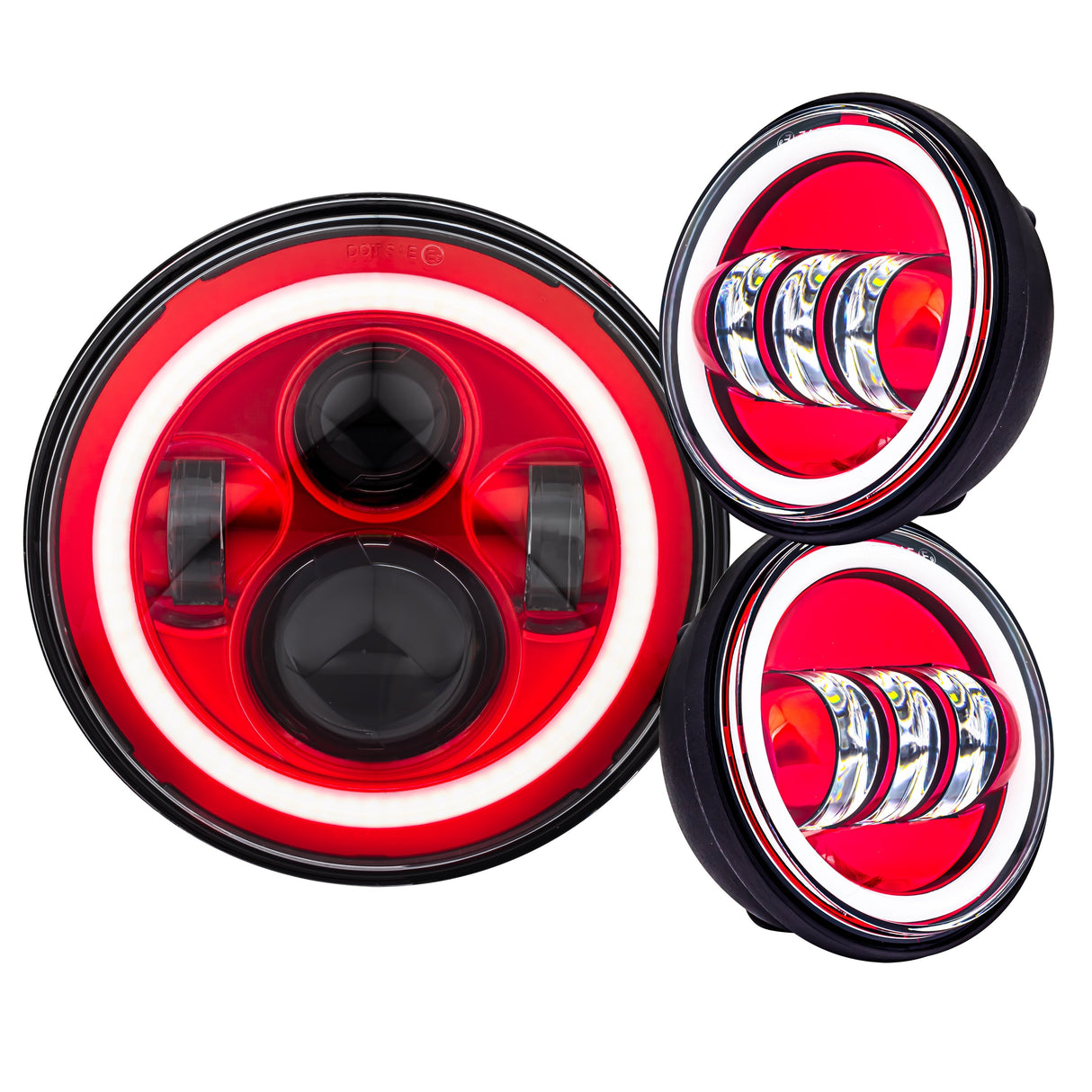 Eagle Lights 7" LED Headlight and 4.5" LED Passing Light Kit for Harley-Davidson® and Indian® Motorcycles - Color Matched / Generation I