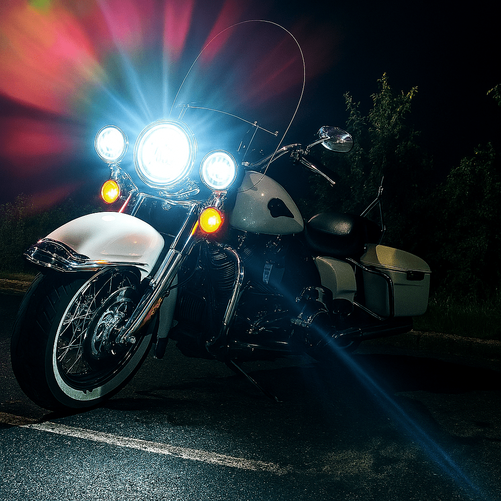 Eagle Lights 7" LED Headlight and 4.5" LED Passing Light Kit for Harley-Davidson® and Indian® Motorcycles - Generation I / Chrome