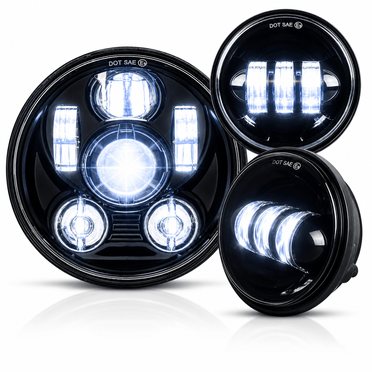 Eagle Lights 8900PK Heritage Softail Springer LED Headlight and Passing Light Kit