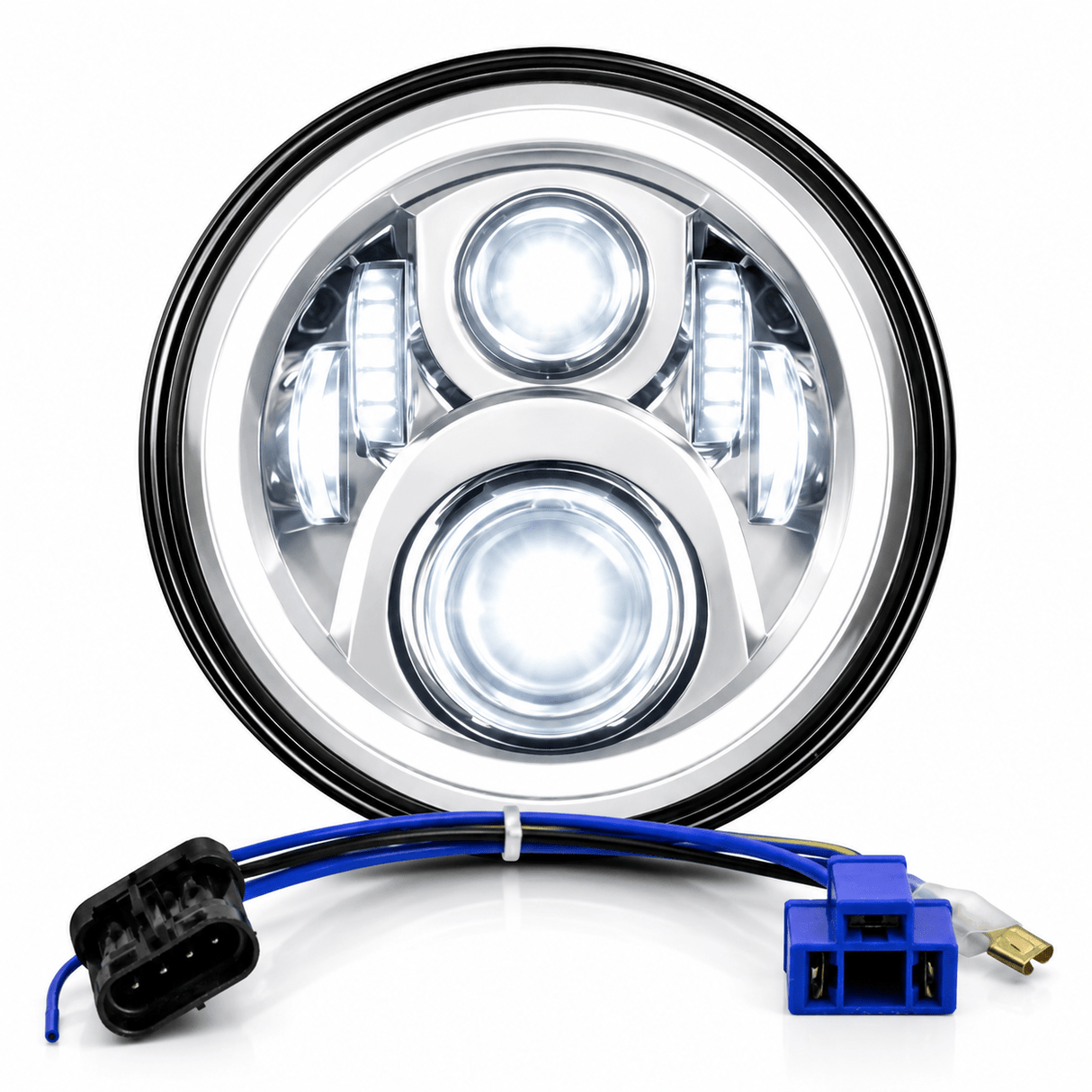 Eagle Lights 7" LED Headlight For Harley-Davidson® and Indian® Motorcycles - Chrome / Generation II