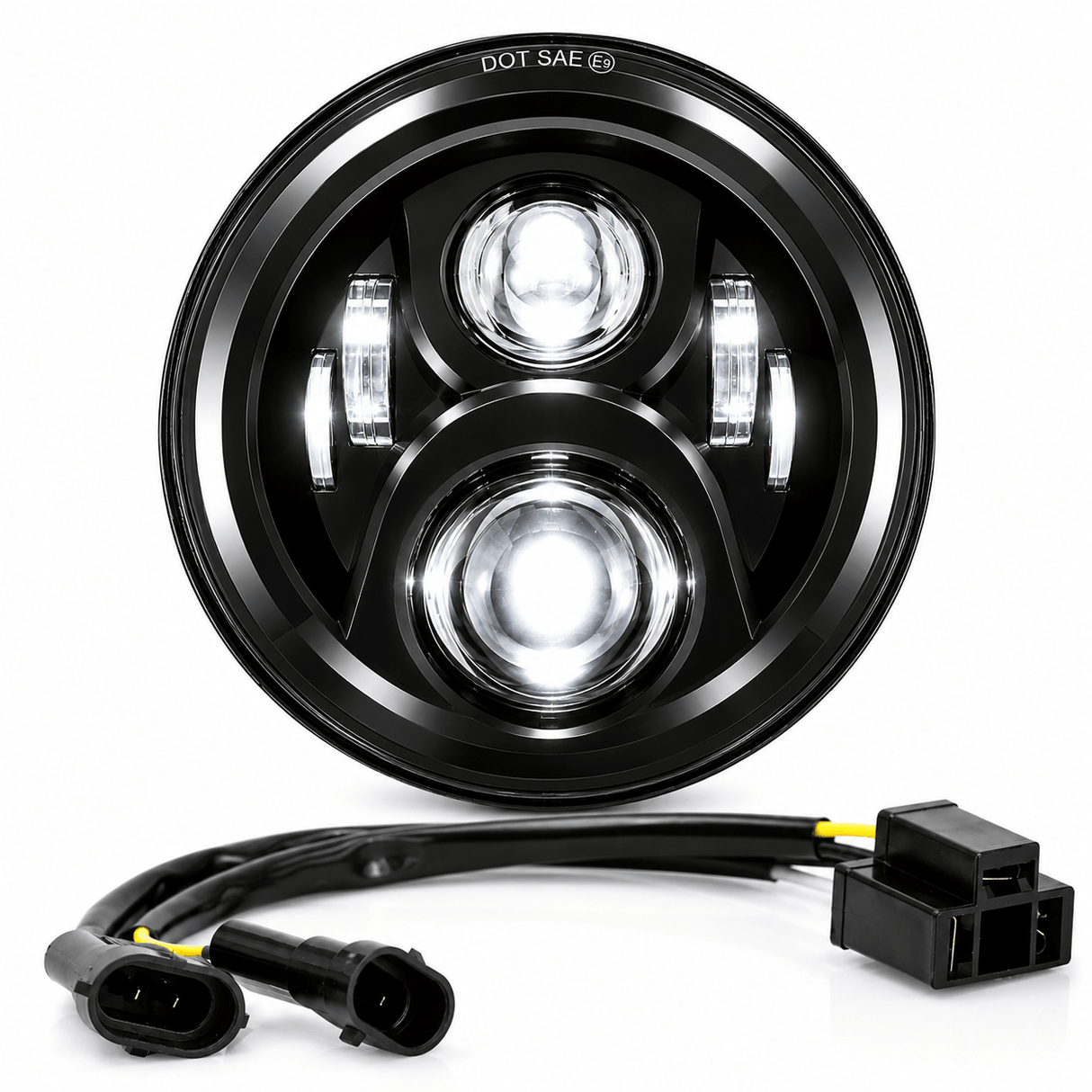 Eagle Lights 7" LED Headlight for Harley-Davidson® and Indian® Motorcycles - Black / Generation II