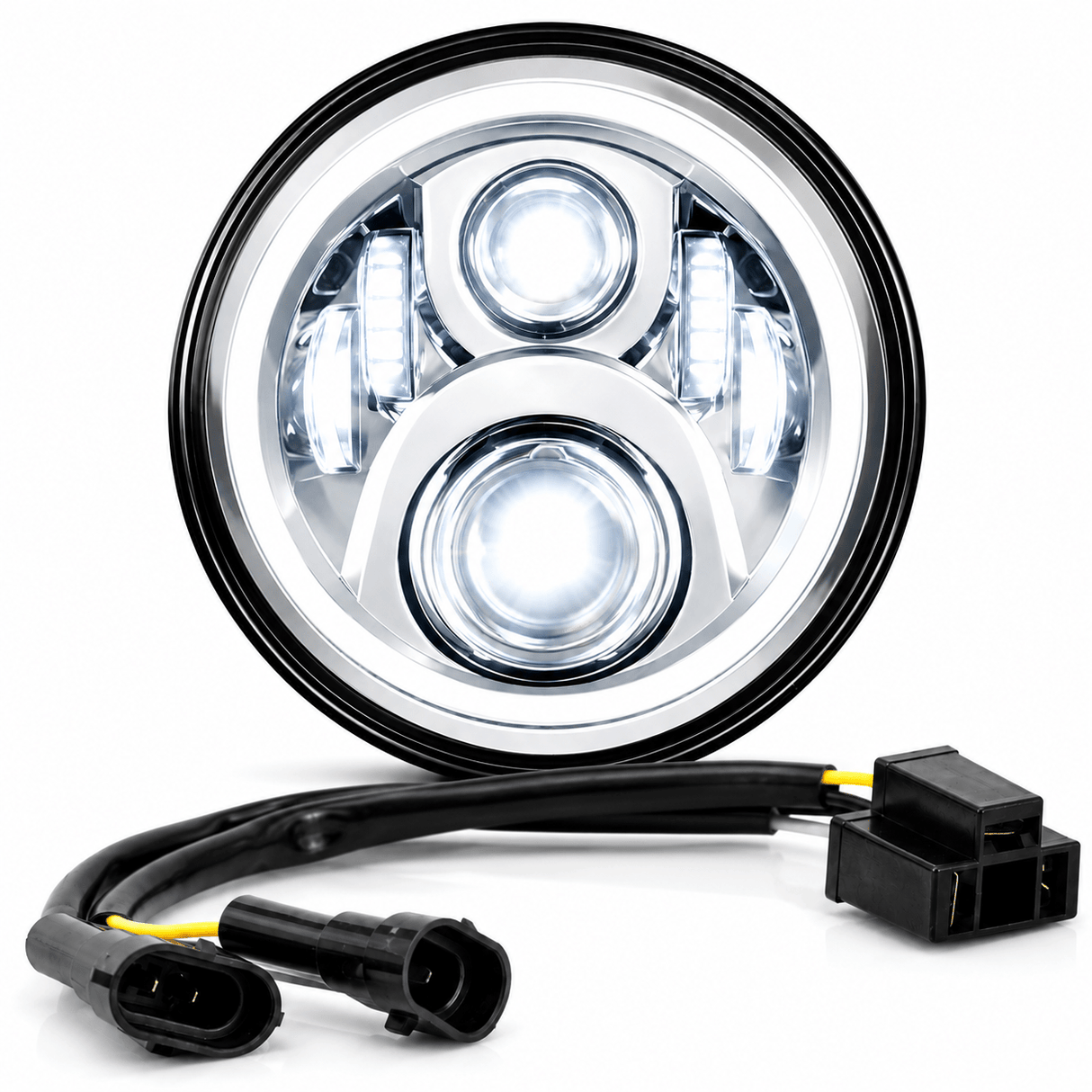 Eagle Lights 7" LED Headlight For Harley-Davidson® and Indian® Motorcycles - Chrome / Generation II