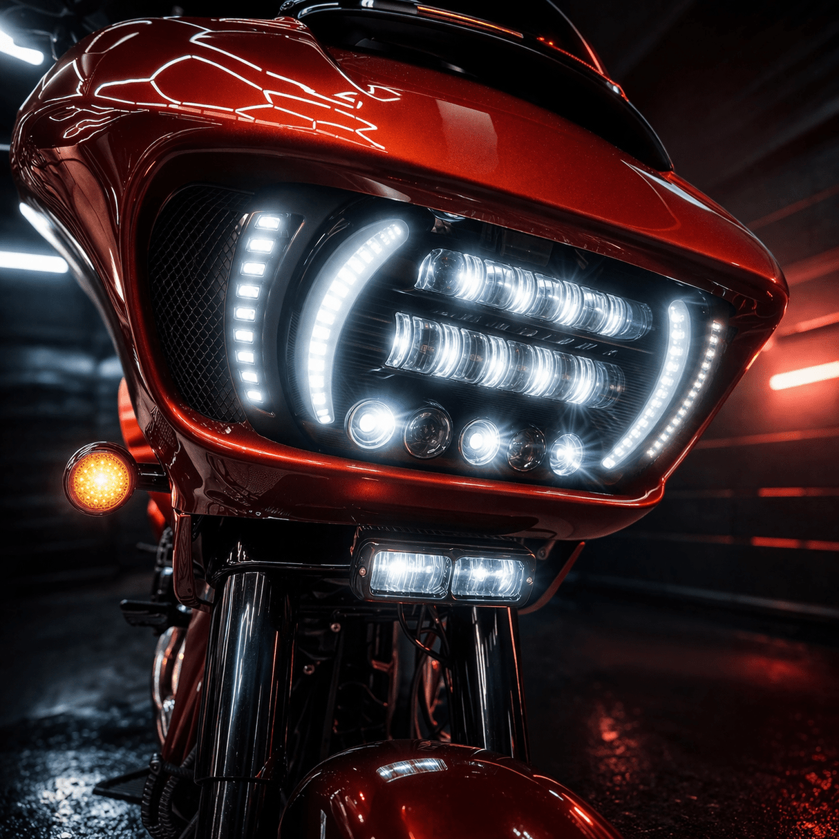 Eagle Lights LED Projection Headlight for Harley-Davidson 2015 - 2025 Road Glide with Vent Insert Light Combo Kit