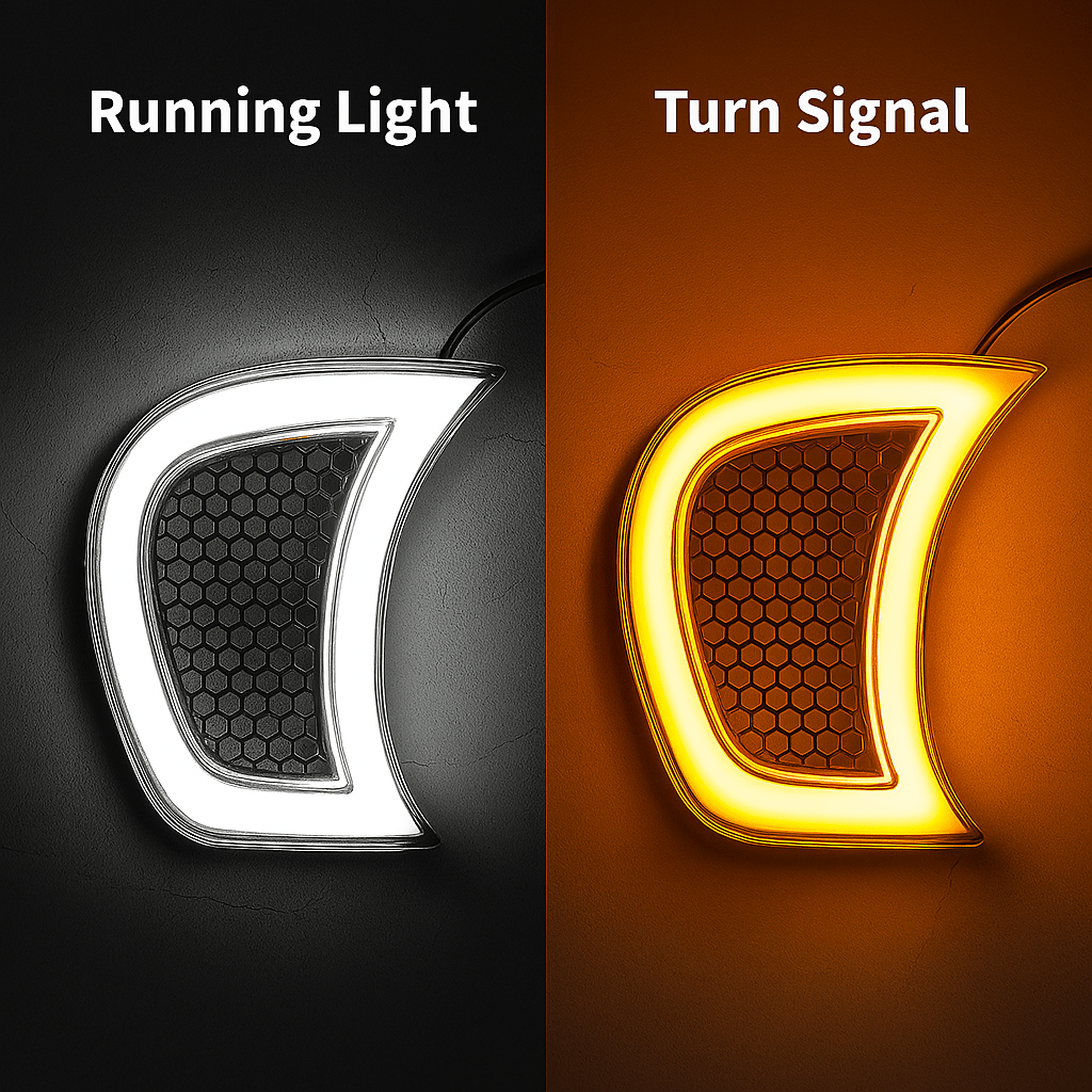 Eagle Lights Vent Insert HALOS LED Running Lights and Turn Signals for Harley-Davidson® Road Glide Motorcycles