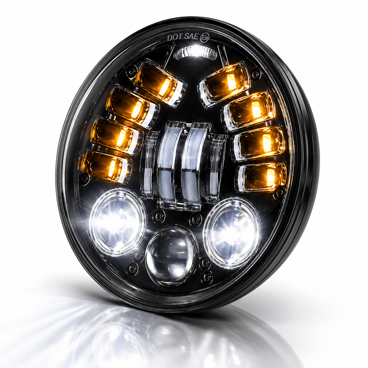 Eagle Lights 5 3/4" LED Projector Headlight with Integrated Turn Signals for Harley Davidson 5.75'' LED Projection Head Lamp