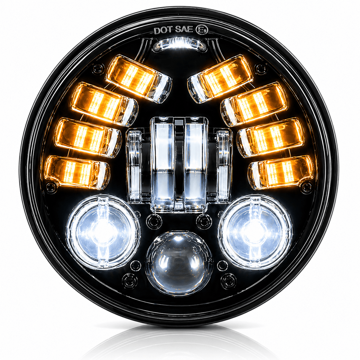 Eagle Lights 5 3/4" LED Projector Headlight with Integrated Turn Signals for Harley Davidson 5.75'' LED Projection Head Lamp