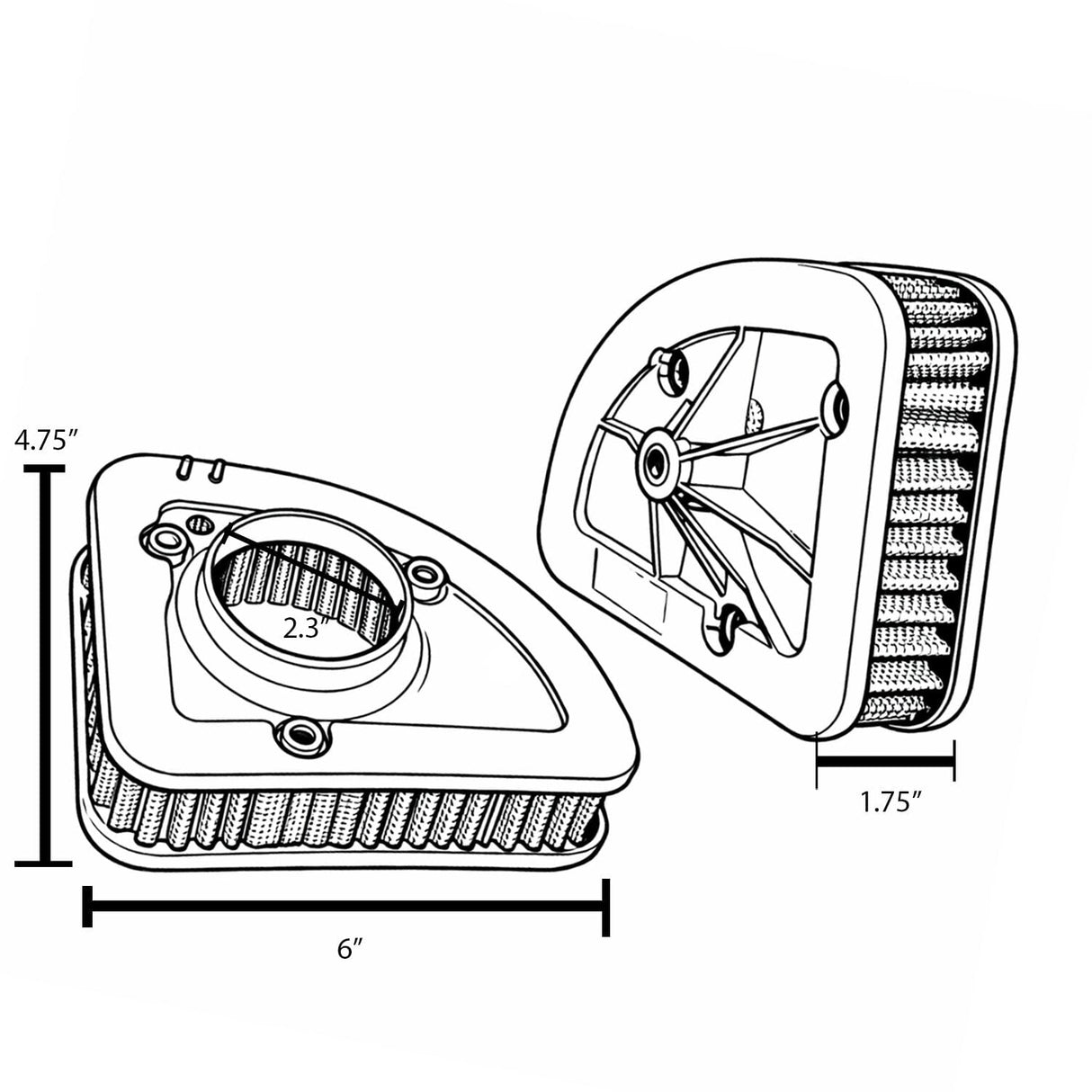 Eagle Lights AIRSHIELD™ High-Flow Washable Air Filter — Red | Harley-Davidson® M8 Touring 107 (2017–2026)