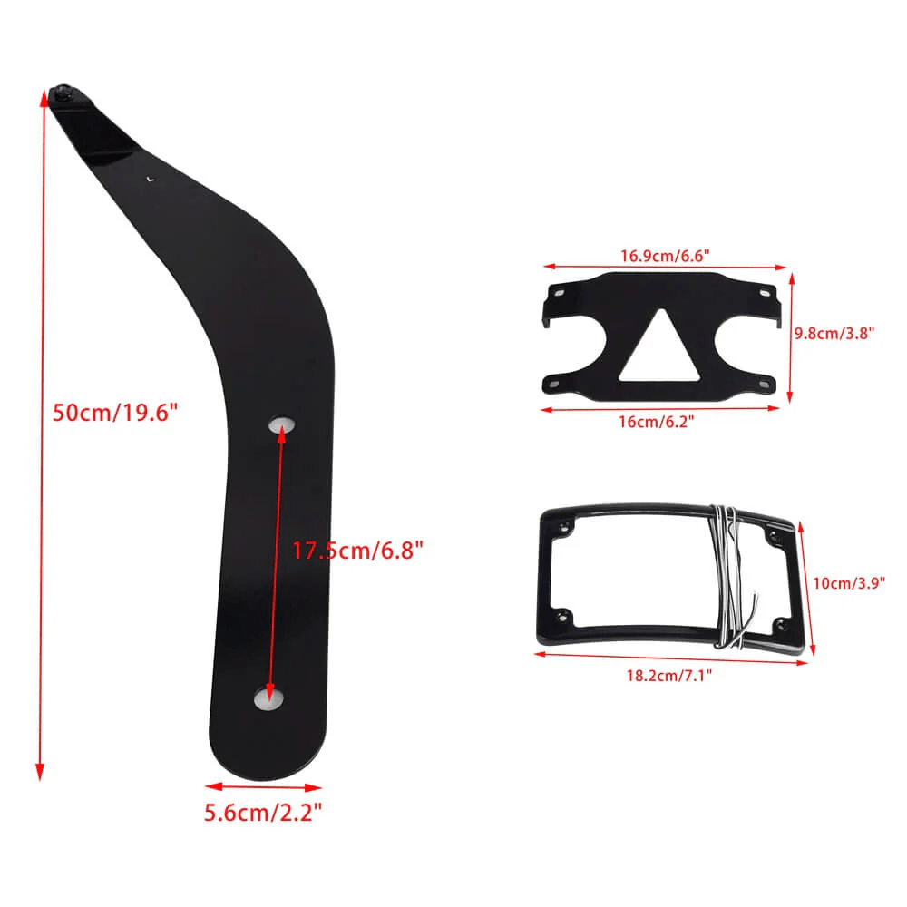 Eagle Lights Curved Laydown License Plate Mount Relocation Bracket for Harley-Davidson® Low Rider S / ST / El Diablo