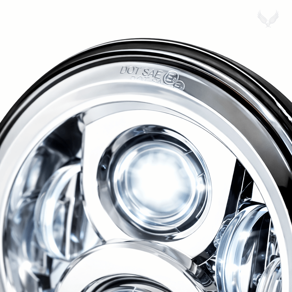 Eagle Lights 7" LED Headlight For Harley-Davidson® and Indian® Motorcycles - Chrome / Generation II