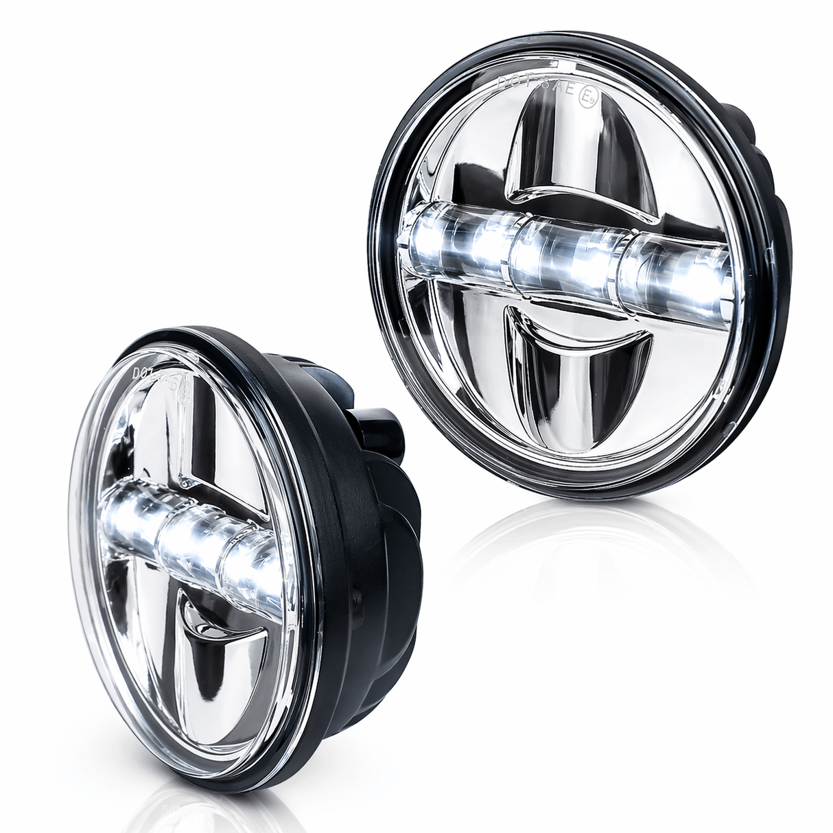 Eagle Lights 7" LED Headlight and 4.5" LED Passing Light Kit for Harley-Davidson® and Indian® Motorcycles - Generation III / Chrome