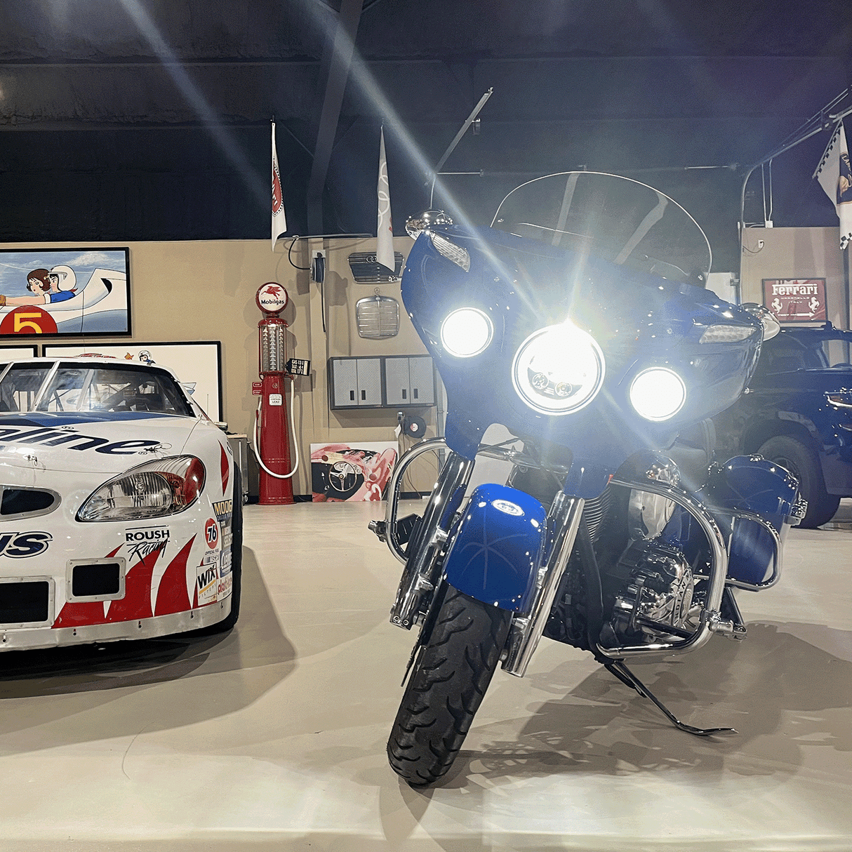 Eagle Lights 7" LED Headlight and 4.5" LED Passing Light Kit with Halo Rings for Harley-Davidson® & Indian® Motorcycles - Generation III / Chrome / Halo Ring