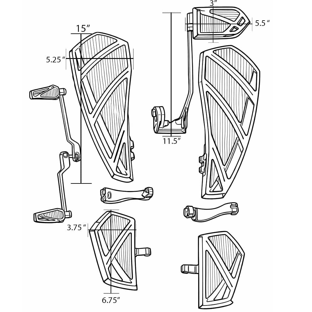 Eagle Lights IRONGRIP Floorboard and Pedal Kit for 2014 - 2025 Harley-Davidson® Touring Models