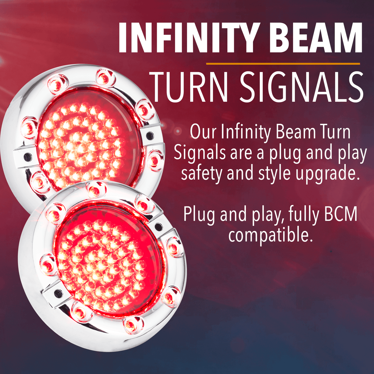 Eagle Lights 3 1/4” Infinity Beam Rear LED Turn Signals for Harley-Davidson® Motorcycles