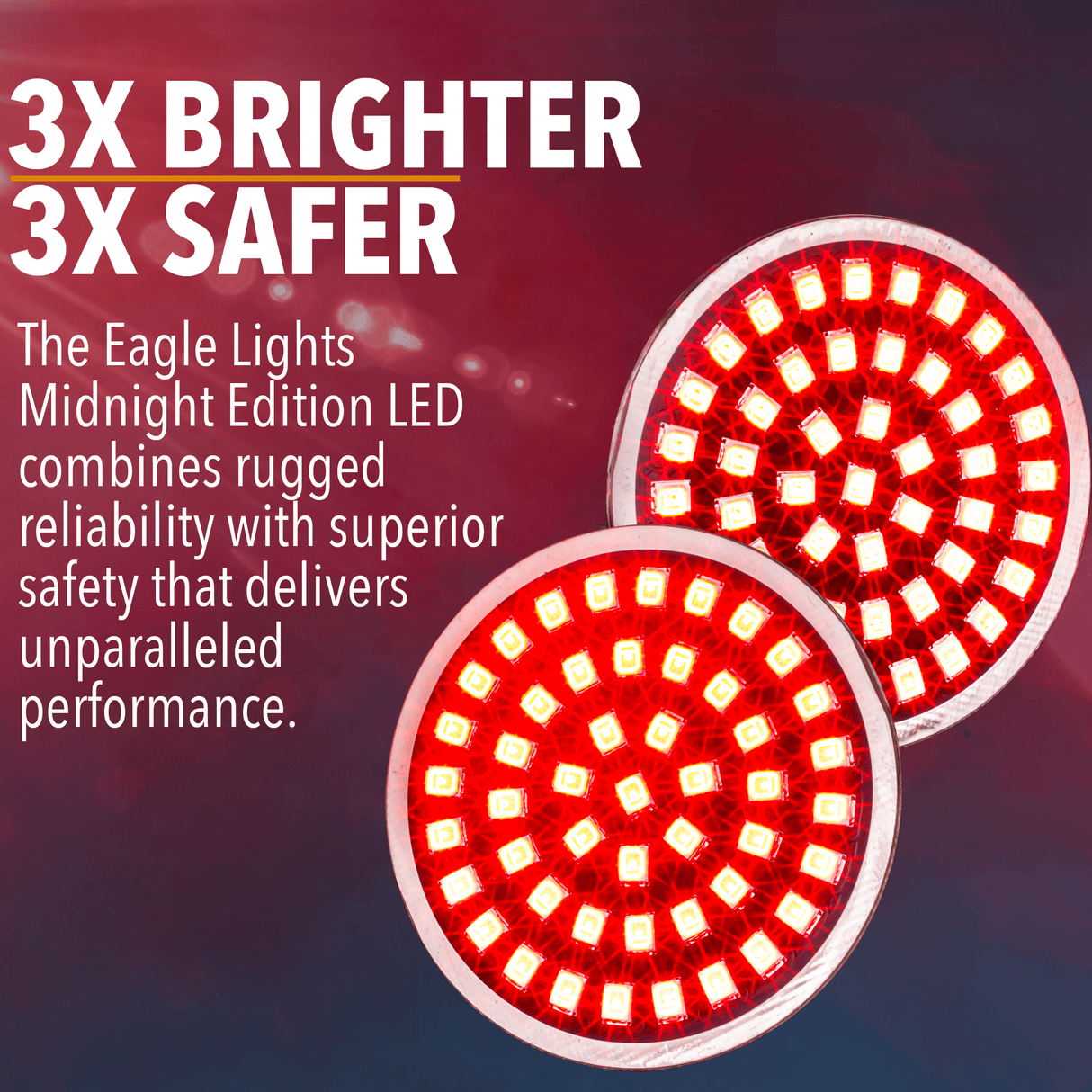 Eagle Lights Midnight Edition Front and Rear LED Turn Signals Kit for Harley-Davidson® Motorcycles - 1157 Front / 1156 Red Rear