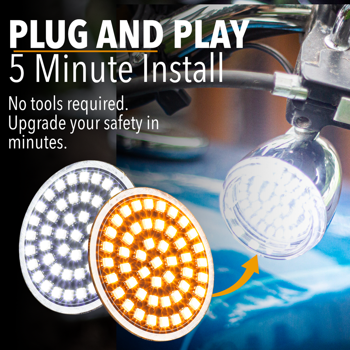 Eagle Lights Midnight Edition 2" Front LED Turn Signals for Harley-Davidson® Motorcycles