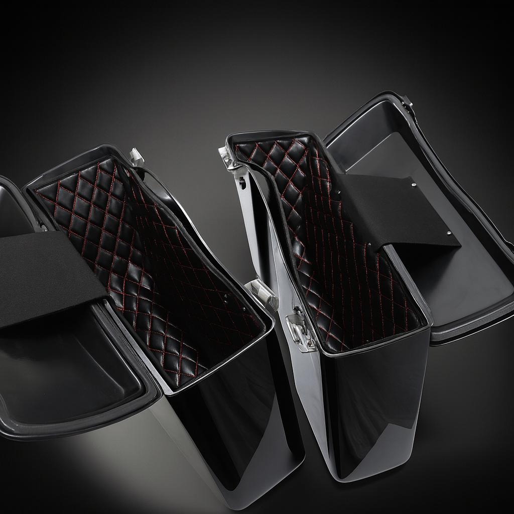 Eagle Lights Saddlebag Insert Liners with Red Stitching for 1994 - 2013 Harley Davidson OEM Saddlebags