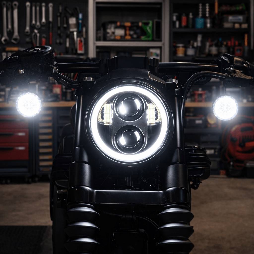 Eagle Lights 5 3/4" LED Headlight Kit with Halo Ring for Harley-Davidson® and Indian® Motorcycles - Generation II
