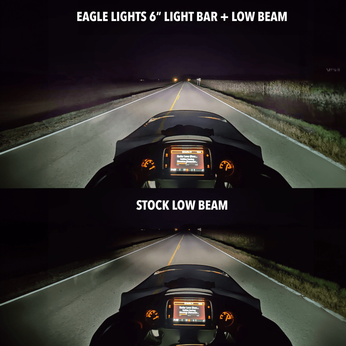Eagle Lights 6" Generation II LED Projection Light Bar with Plug and Play Harness for 1987-2022 Harley-Davidson® Sportster and 1991-2005 Harley-Davidson® Dyna