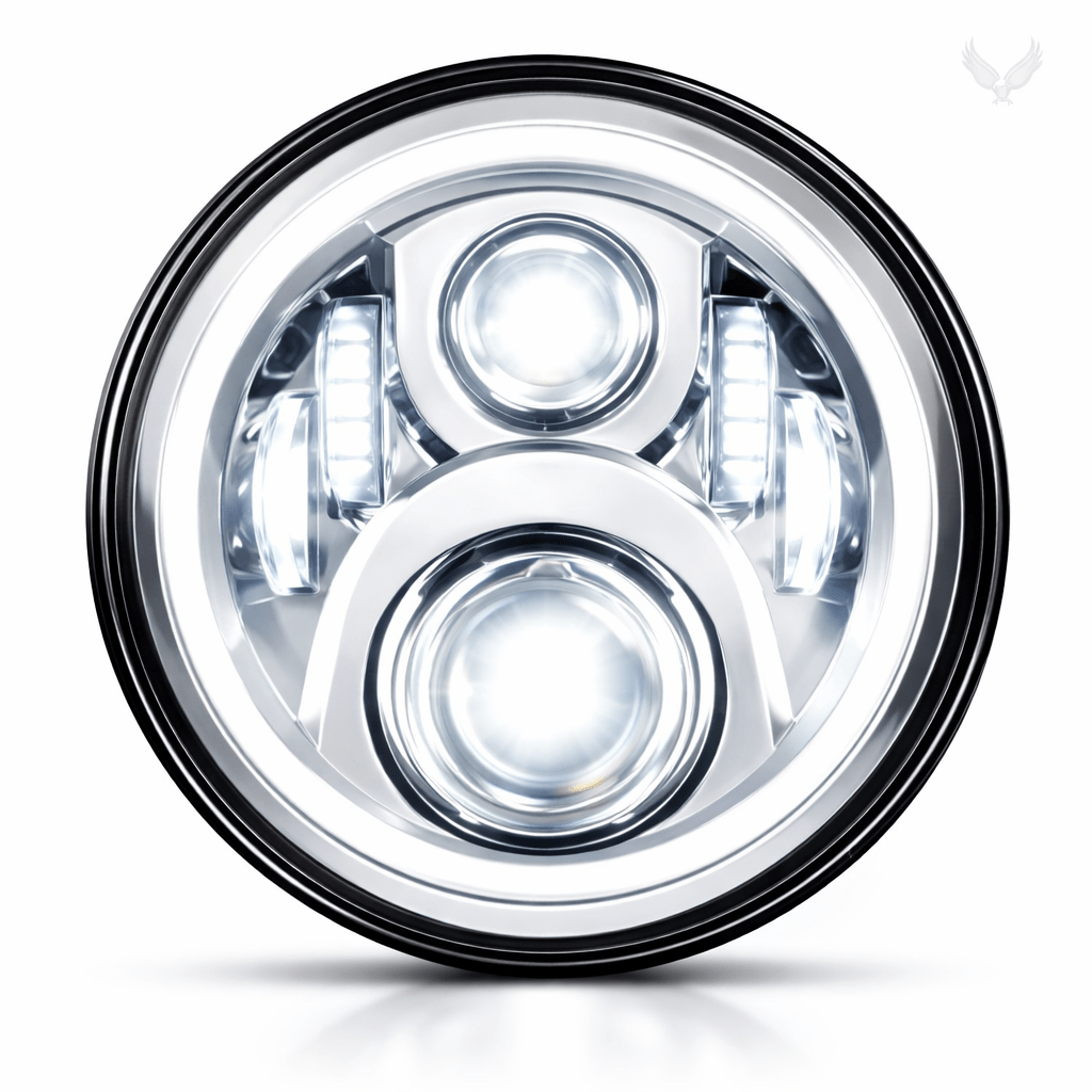Eagle Lights 7" LED Headlight For Harley-Davidson® and Indian® Motorcycles - Chrome / Generation II