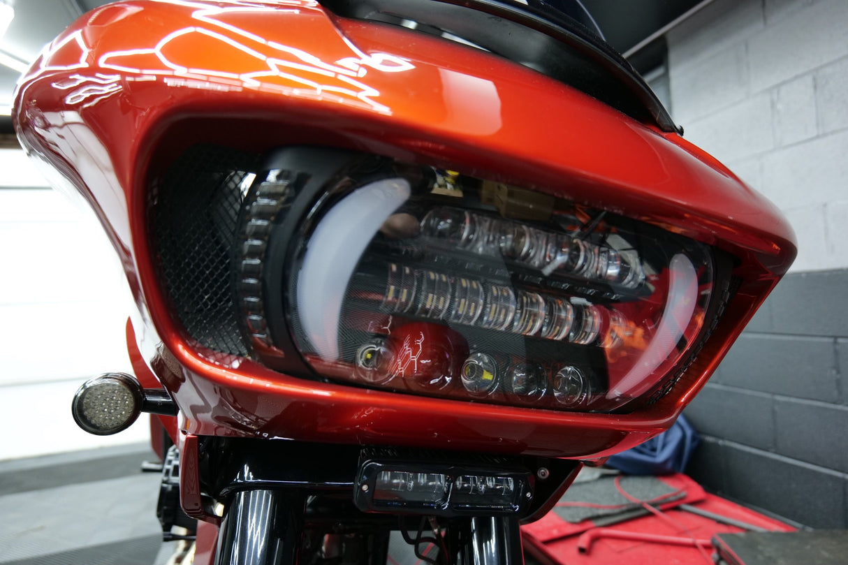 Eagle Lights LED Projection Headlight for Harley-Davidson® 2015 or Newer Road Glide with Vent Insert Light Combo Kit