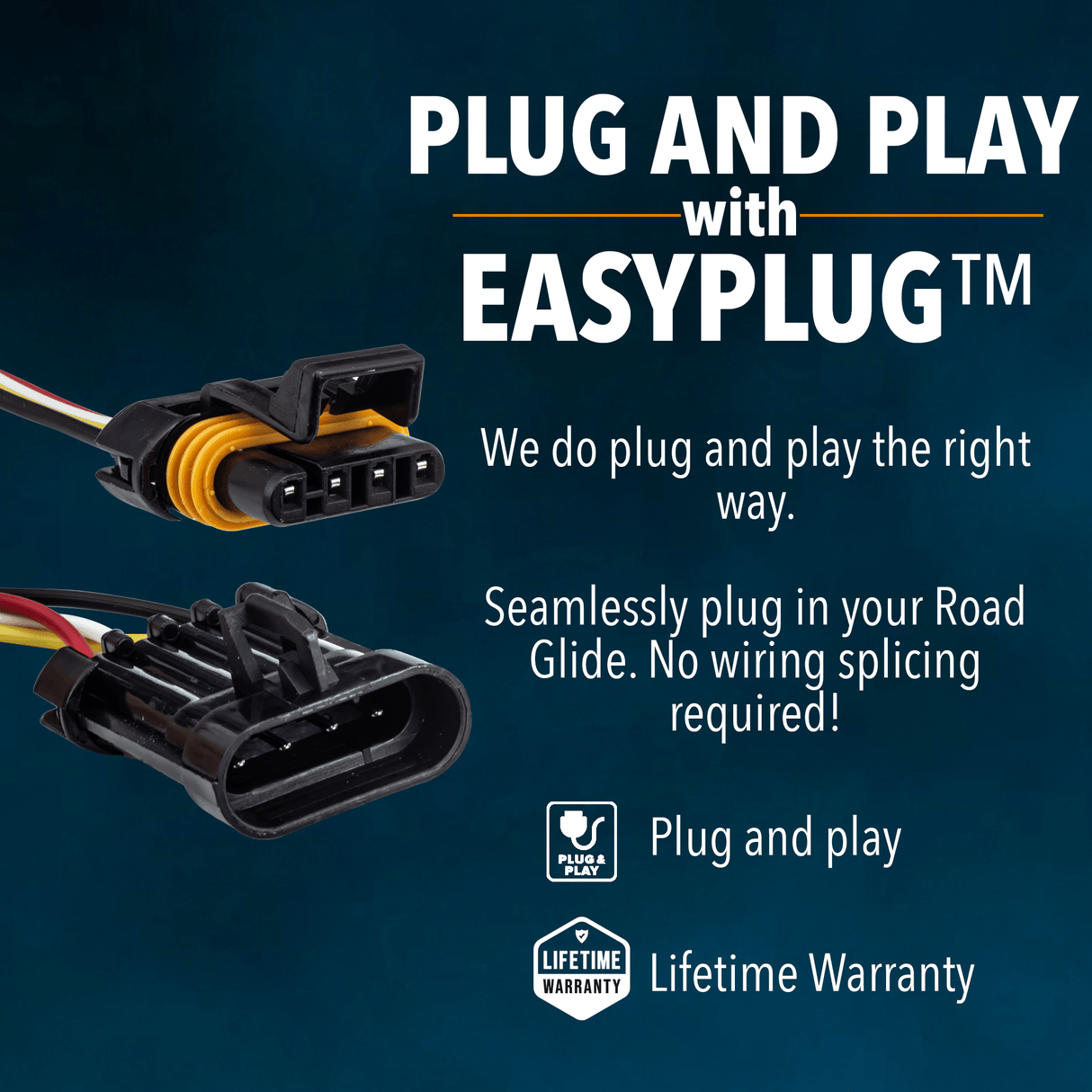 Eagle Lights LED Projection Headlight for Harley-Davidson® 2015 or Newer Road Glide with HALOS Vent Insert Light Combo Kit