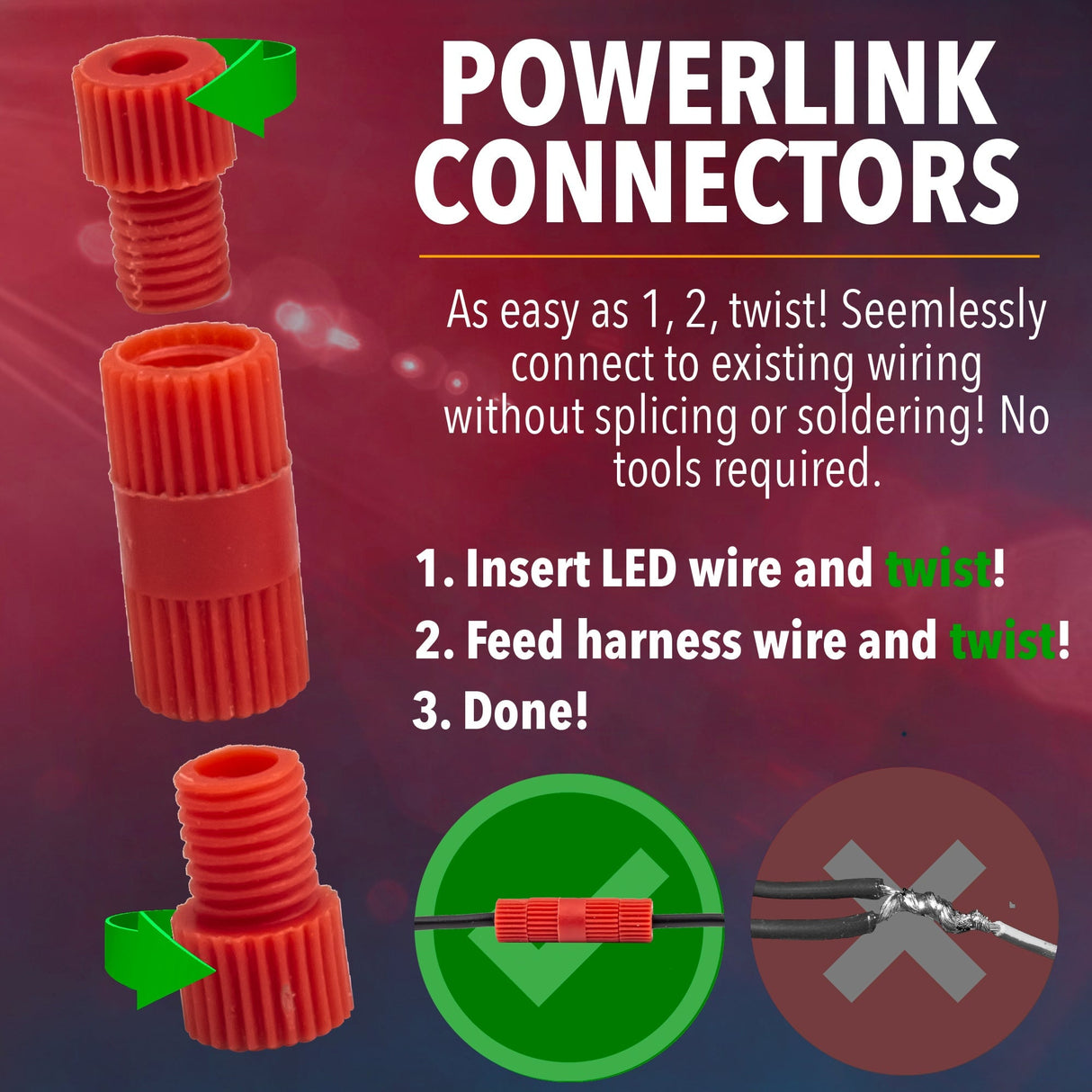 Eagle Lights PowerLink Butt Connectors for 18 - 20 Gauge Wire