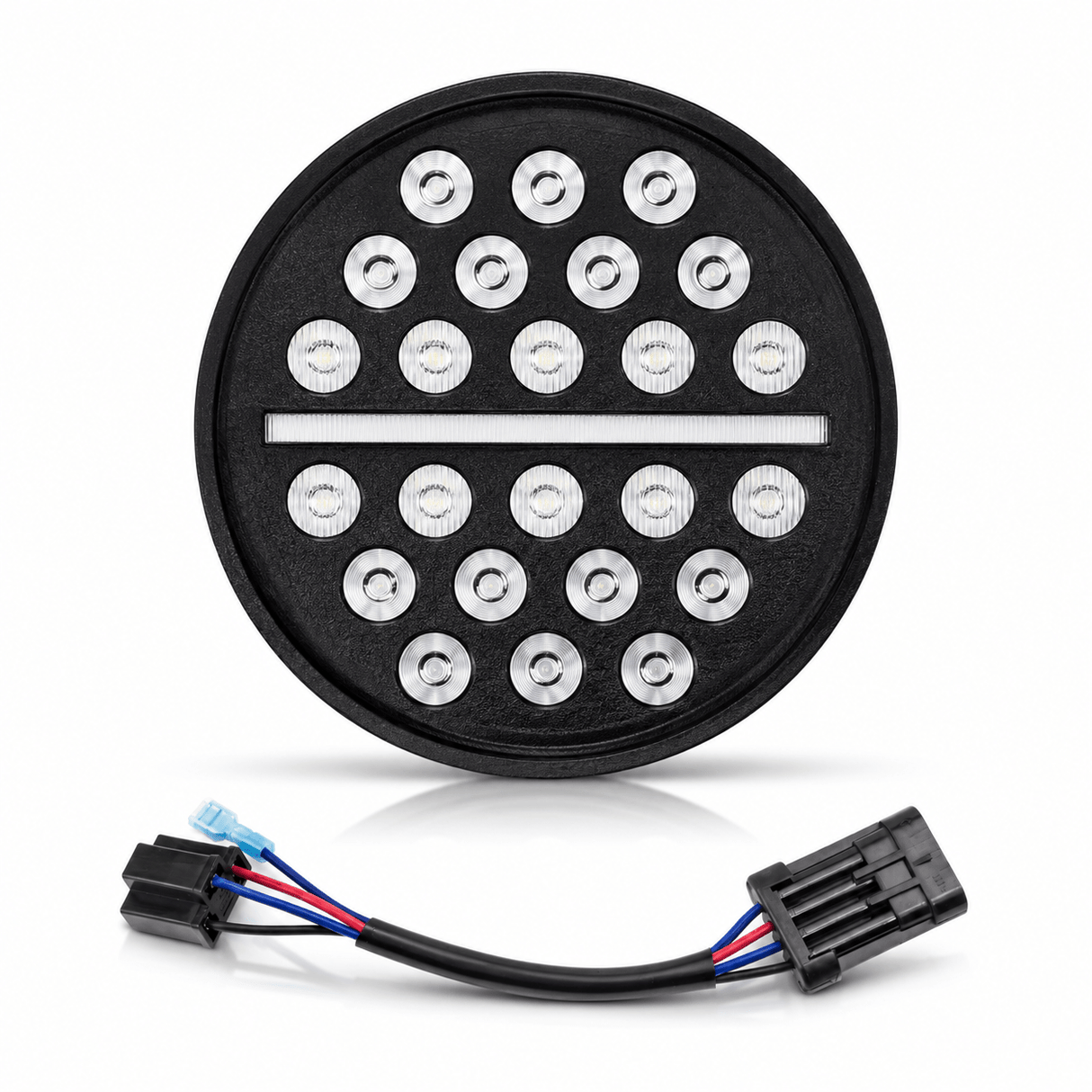 Eagle Lights 7" SLIM LINE Multi LED Projection Headlight - Black - Fits All 7" Harley-Davidson® and Indian® Headlight Buckets