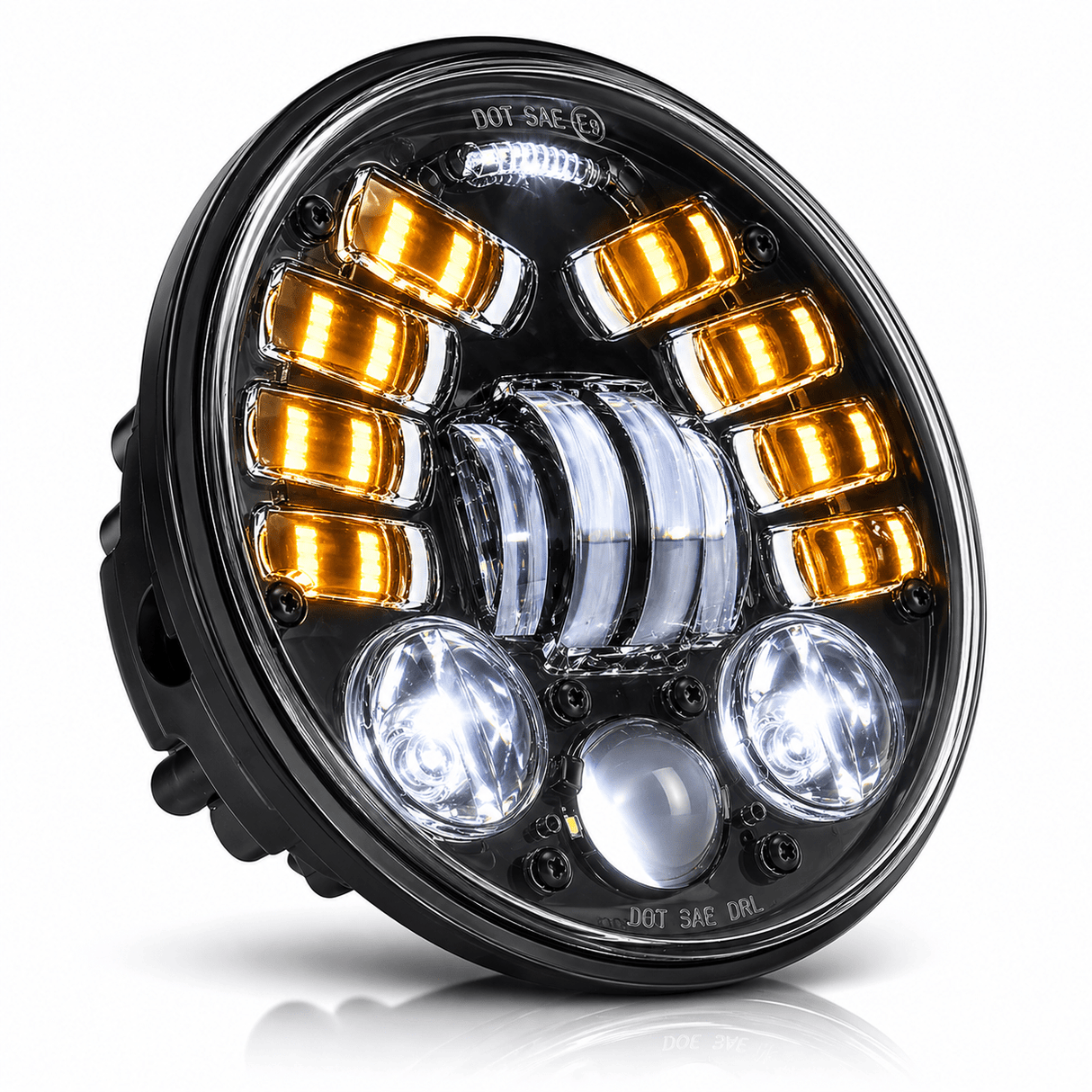Eagle Lights 5 3/4" LED Projector Headlight with Integrated Turn Signals for Harley Davidson 5.75'' LED Projection Head Lamp