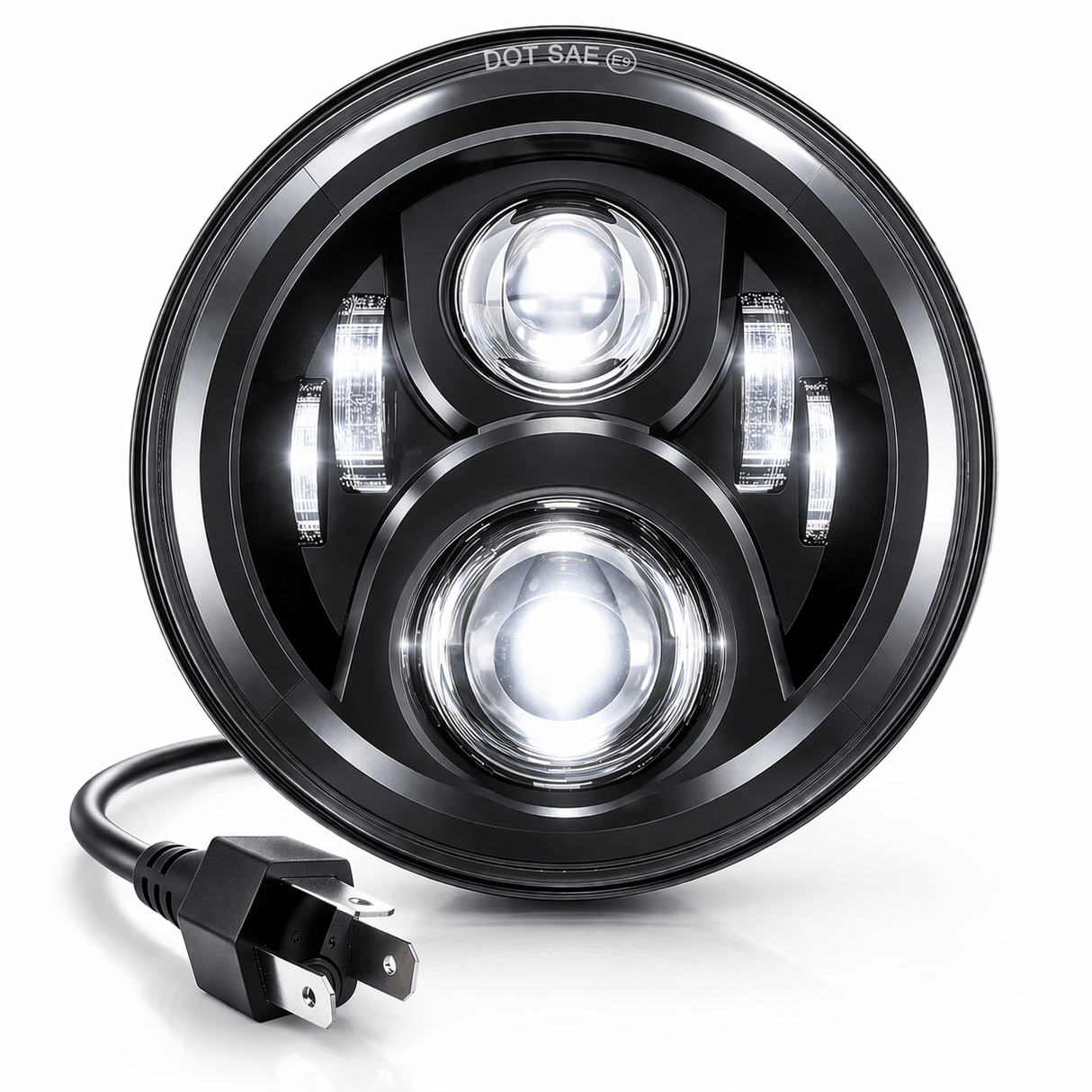 Eagle Lights 7" LED Headlight and 4.5" LED Passing Light Kit for Harley-Davidson and Indian - Generation II / Black