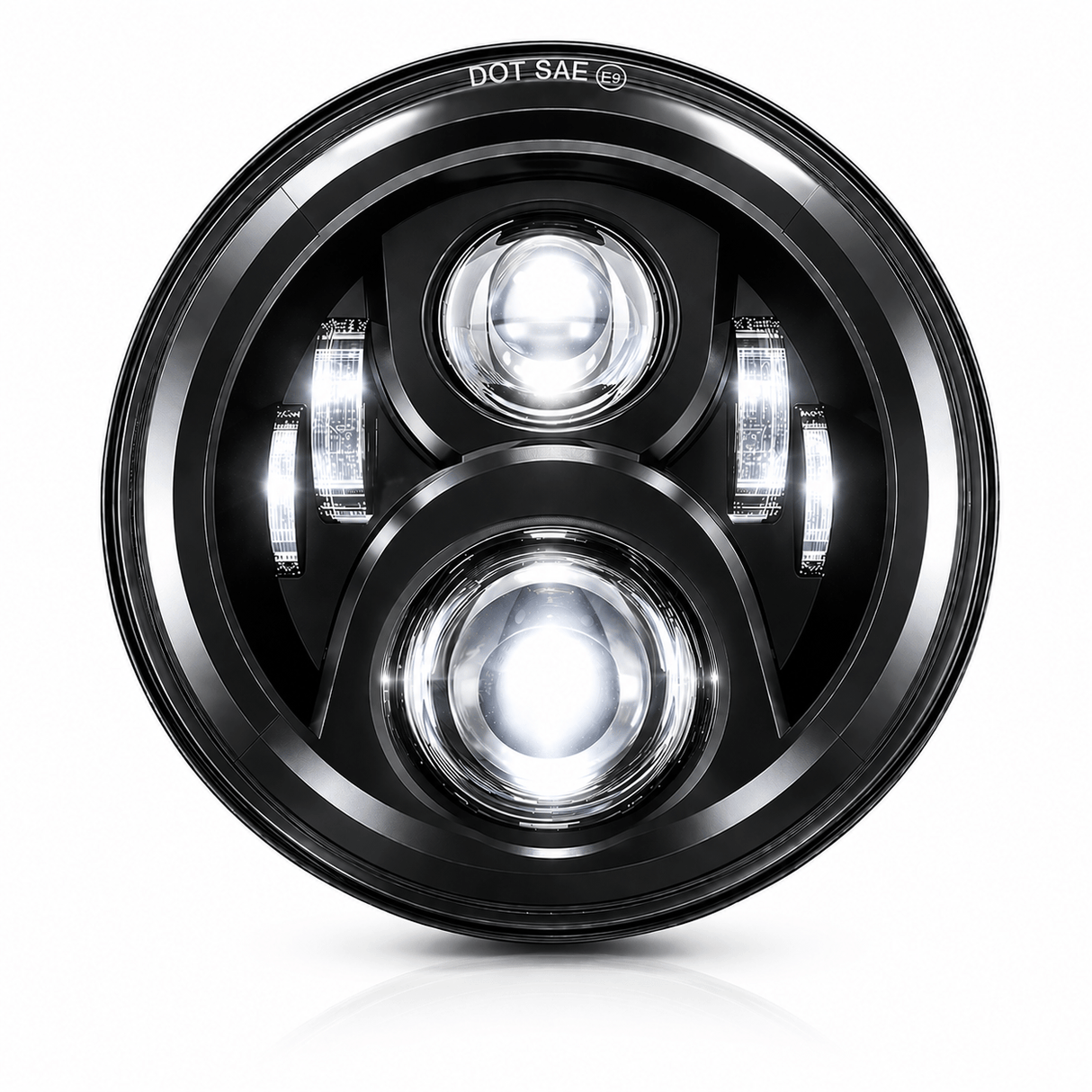 Eagle Lights 7" LED Headlight for Harley-Davidson® and Indian® Motorcycles - Black / Generation II