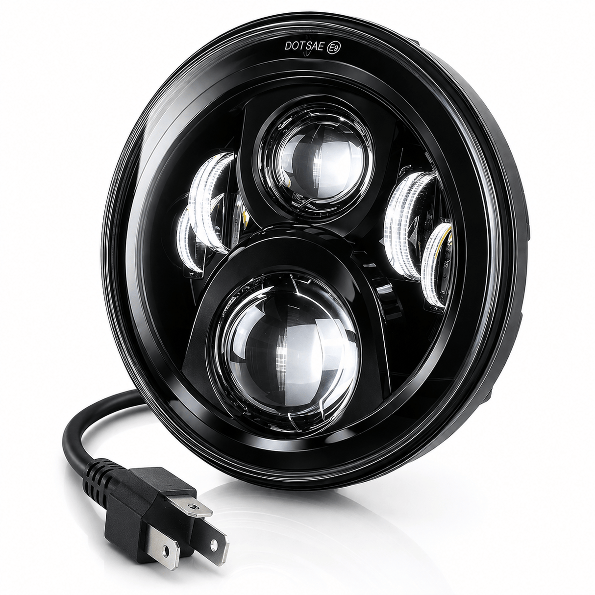Eagle Lights 7" LED Headlight for Harley-Davidson® and Indian® Motorcycles - Black / Generation II