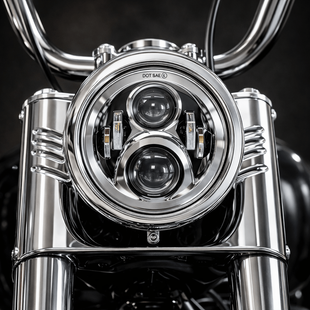 Eagle Lights 7" LED Headlight For Harley-Davidson® and Indian® Motorcycles - Chrome / Generation II
