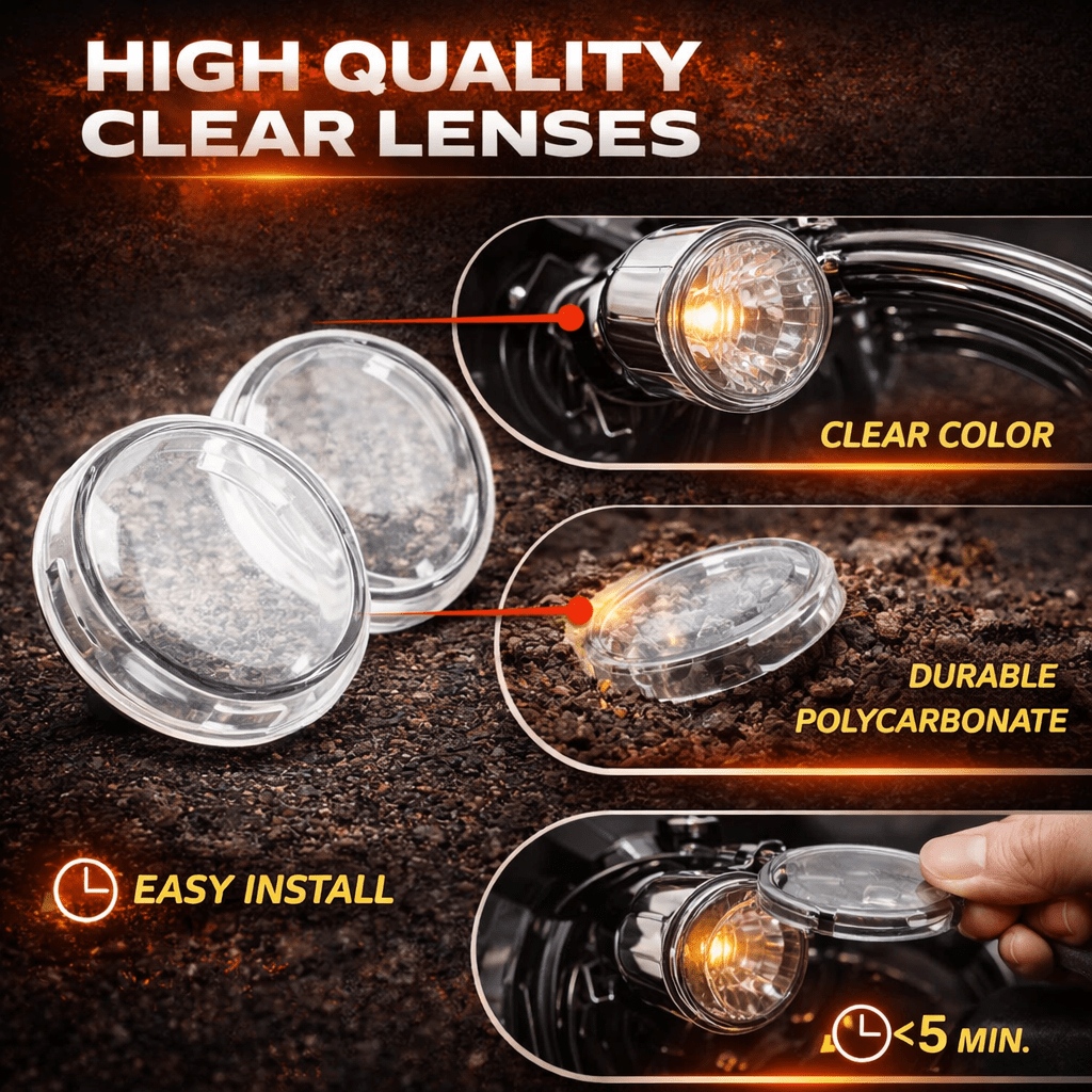 Eagle Lights 2” Front LED Turn Signal with Halo Running Light Kit for Harley-Davidson® - White Halo Ring / Amber Turn Signal / 1157 Base