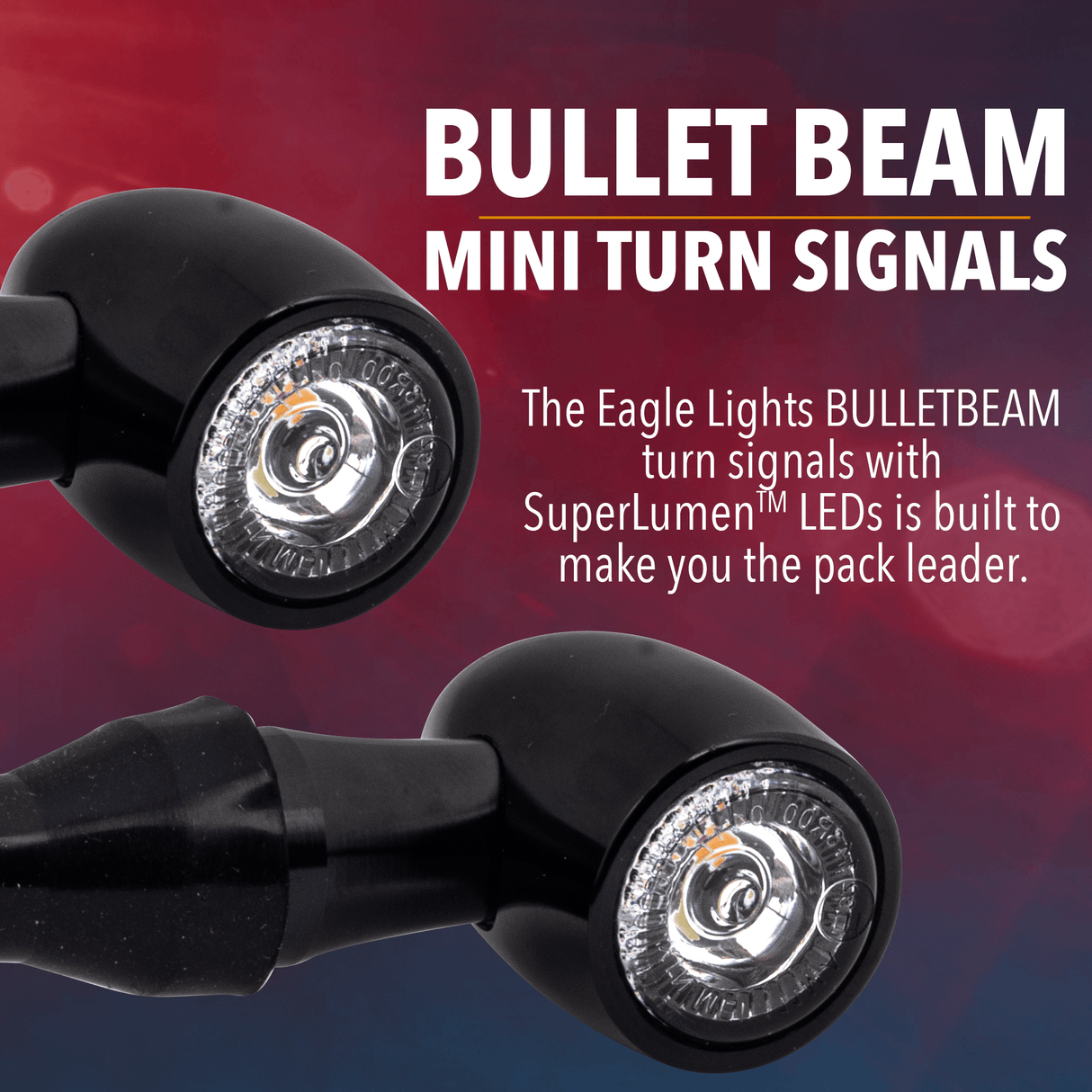 Eagle Lights BULLETBEAM Front LED Turn Signals with Running Lights for Indian® Scout, Bobber, Sixty, Rogue - 2 Lights