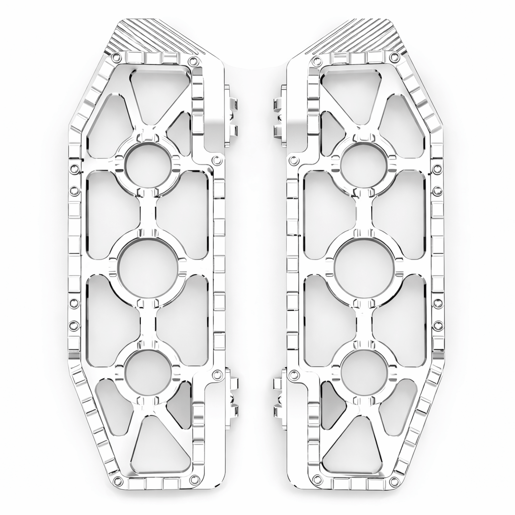 Eagle Lights Redline MX driver floor boards for Harley-Davidson Touring Softail motorcycles chrome billet aluminum