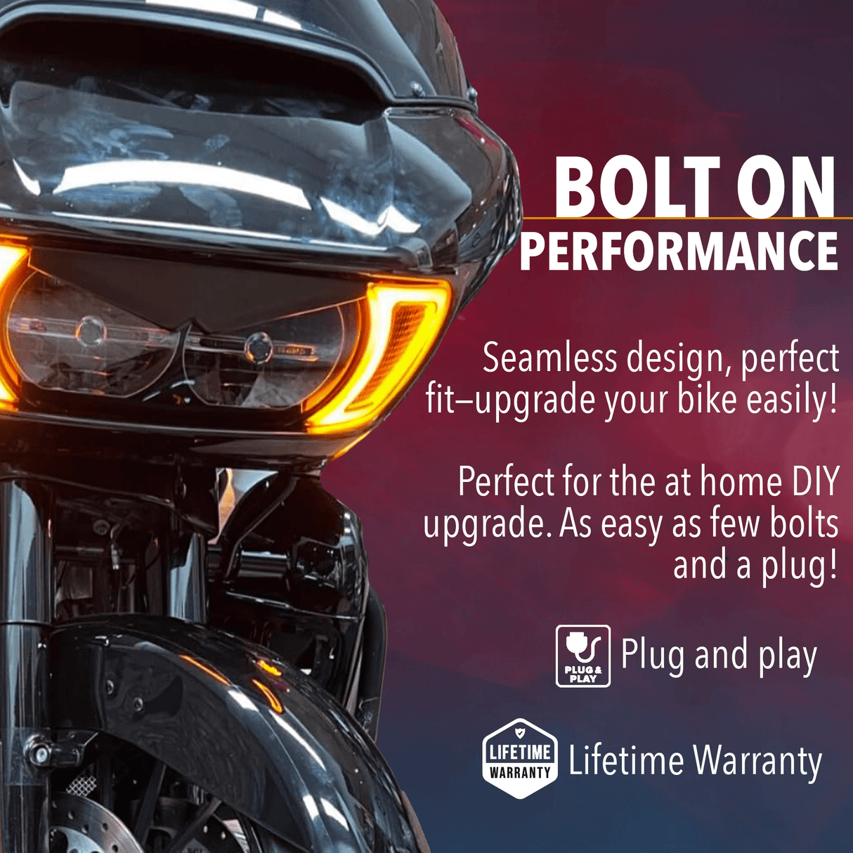 Eagle Lights Vent Insert HALOS LED Running Lights and Turn Signals for Harley-Davidson® Road Glide Motorcycles