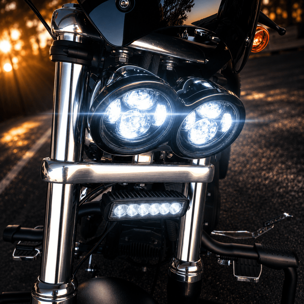 Eagle Lights Dual LED Headlight Kit for 2008 - 2017 Harley-Davidson® Fat Bob Models