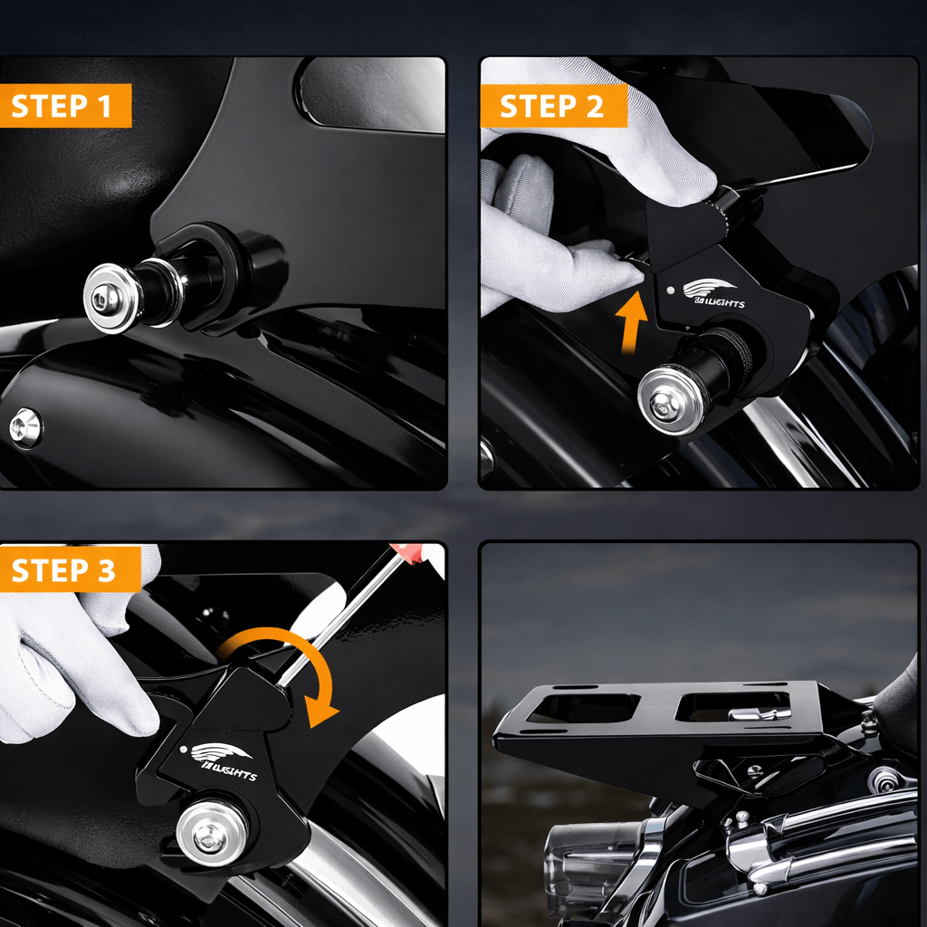 Eagle Lights Heavy-Duty Detachable Tour Pack Mount Rack – 55 lb Load Capacity for 2014+ Harley-Davidson Touring Models