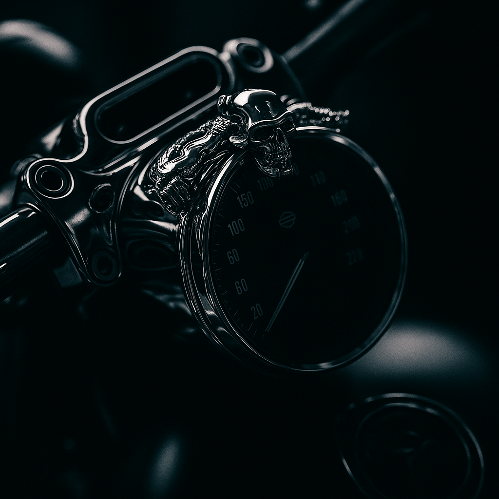 Eagle Lights SKULLRIDER Headlight and Fender Skull Figurehead for Harley-Davidson® and Indian Motorcycles