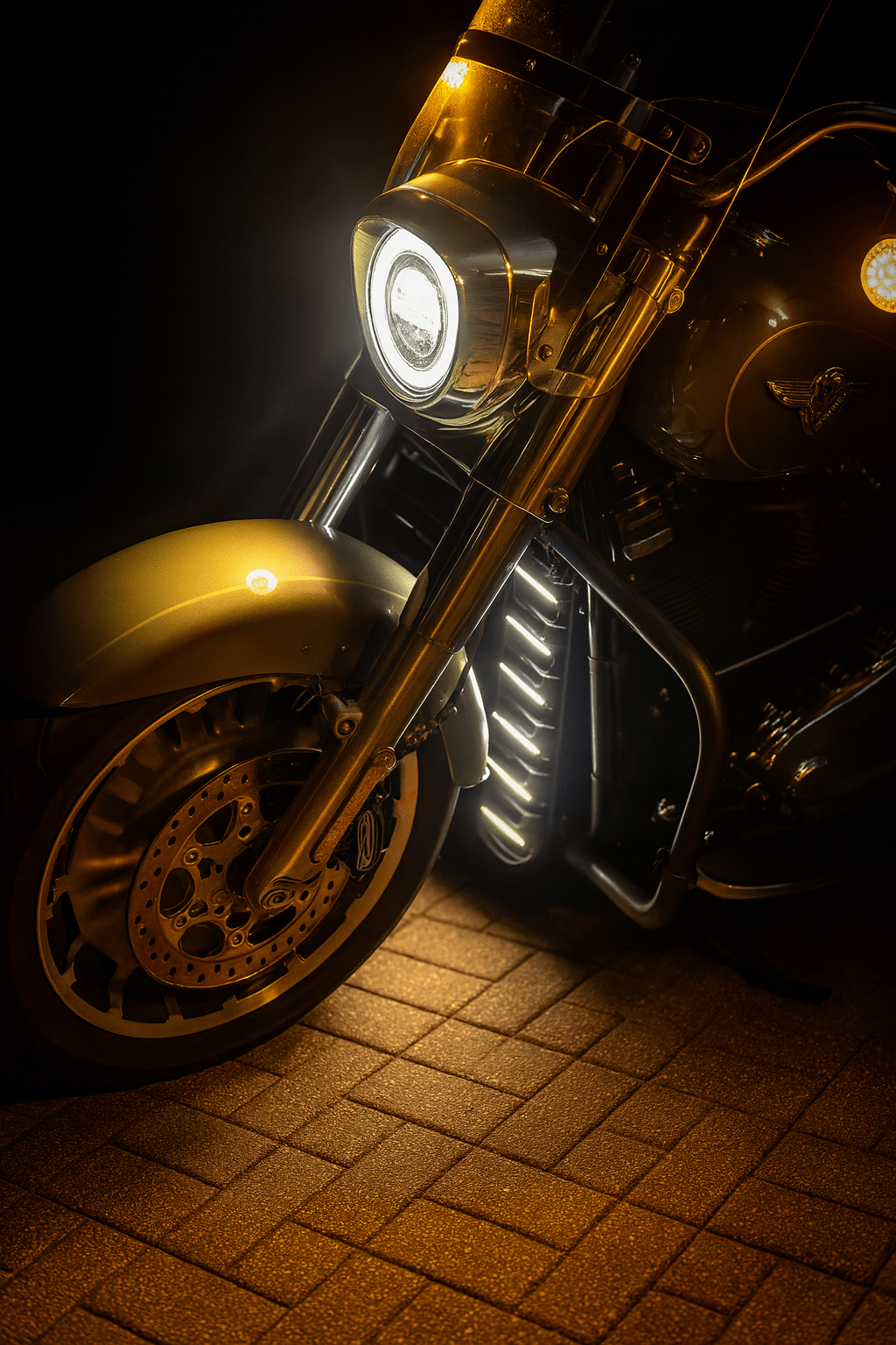 Eagle Lights LUMENSHIELD Chin Spoiler / Radiator Guard with LED Light Bars for 2018+ Harley-Davidson® Softail Models