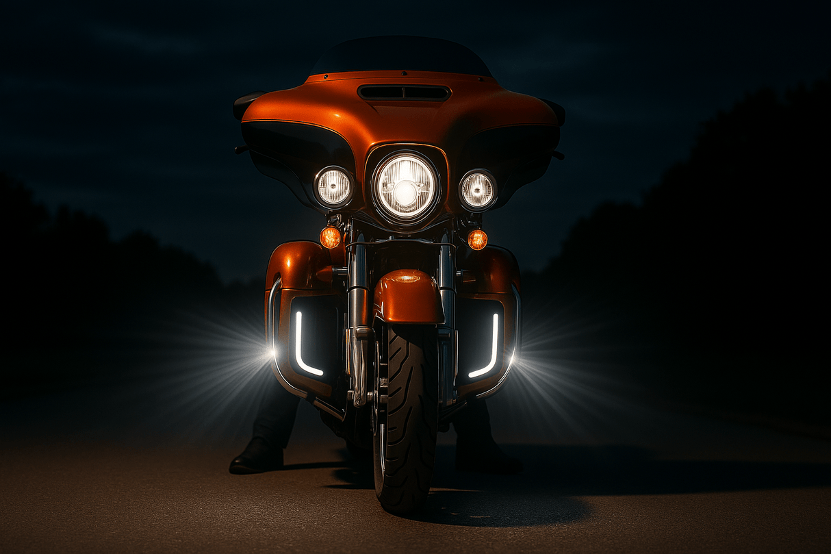 Eagle Lights SUNBURST Lower Fairing Grill LED Lights for 1996 - 2013 Harley Davidson® Motorcycles