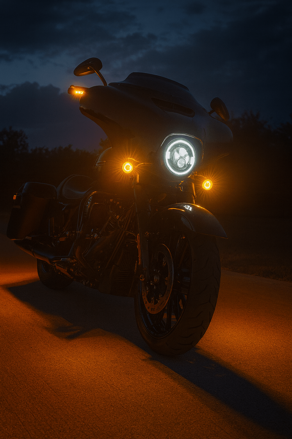 Eagle Lights Midnight Edition Generation III Front and Rear LED Turn Signal Kit for Harley-Davidson® Motorcycles- 1157 Front / 1157 Rear