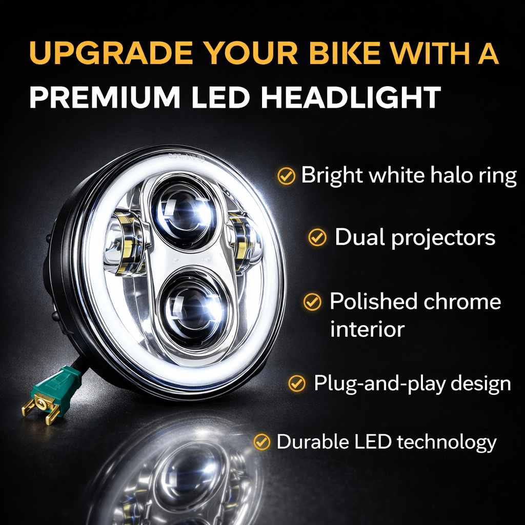 Eagle Lights 5 3/4" LED Headlight Kit with Halo Ring for Harley-Davidson® and Indian® Motorcycles - Generation II