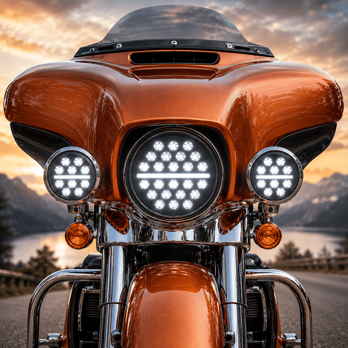 Eagle Lights Slim Line LED Headlight and Auxiliary Light Kit for Harley-Davidson® / Indian® Motorcycle