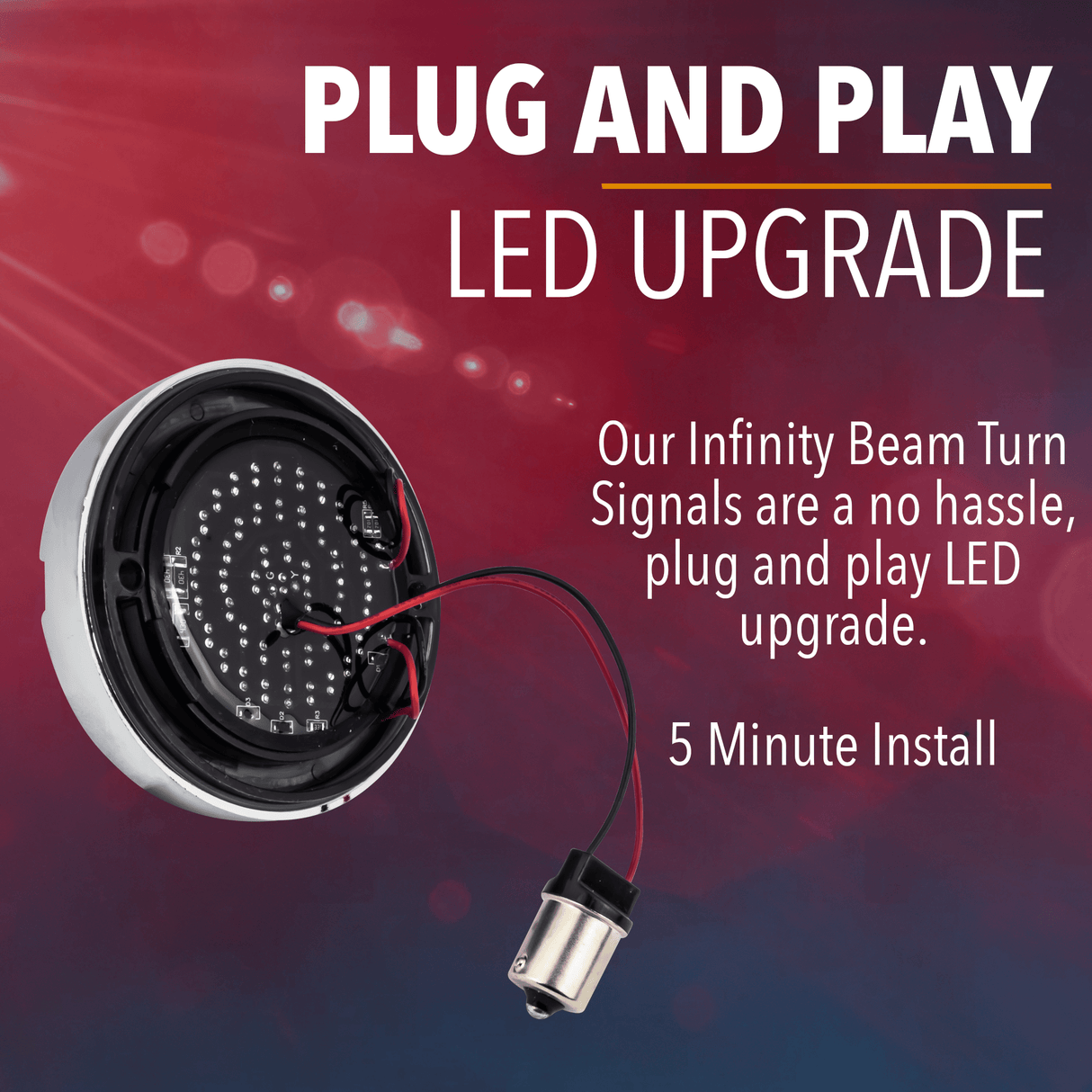 Eagle Lights 3 1/4” Infinity Beam Rear LED Turn Signals for Harley-Davidson® Motorcycles