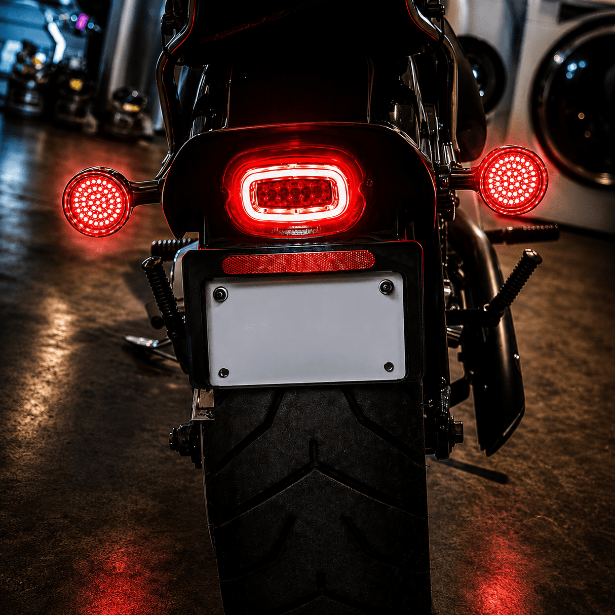 Eagle Lights Midnight Edition LED Premium Red Rear Turn Signals for Harley-Davidson® Motorcycles - 1156 Base / Red