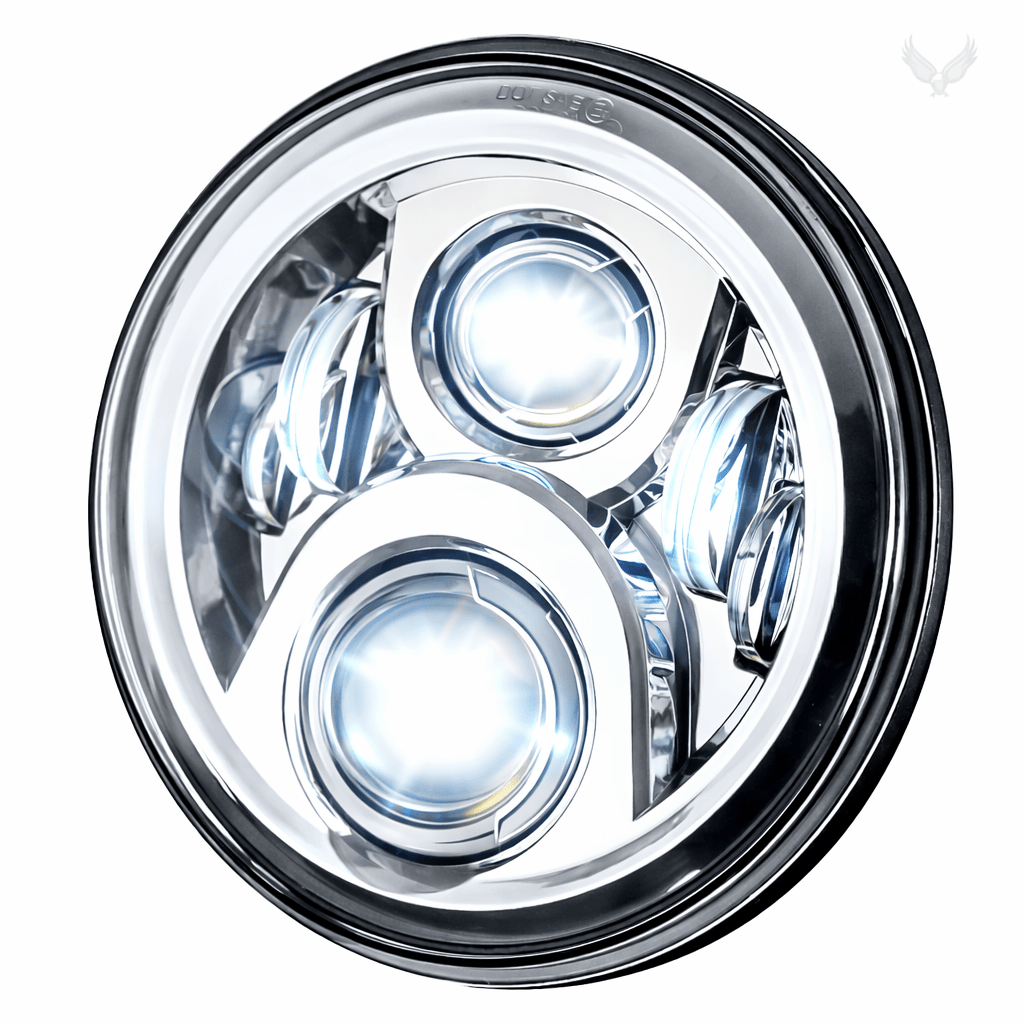 Eagle Lights 7" LED Headlight For Harley-Davidson® and Indian® Motorcycles - Chrome / Generation II